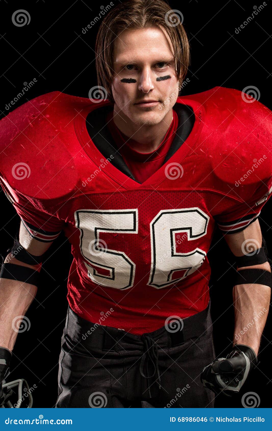 American Football Player stock photo. Image of black 68986046