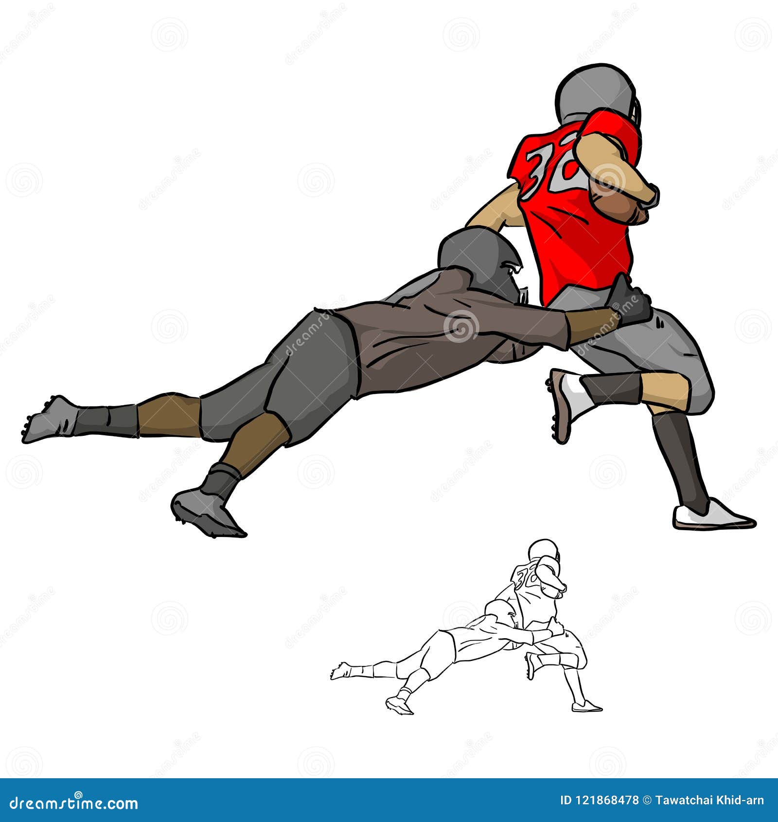 Football Players Tackling Stock Illustrations – 282 Football Players  Tackling Stock Illustrations, Vectors & Clipart - Dreamstime