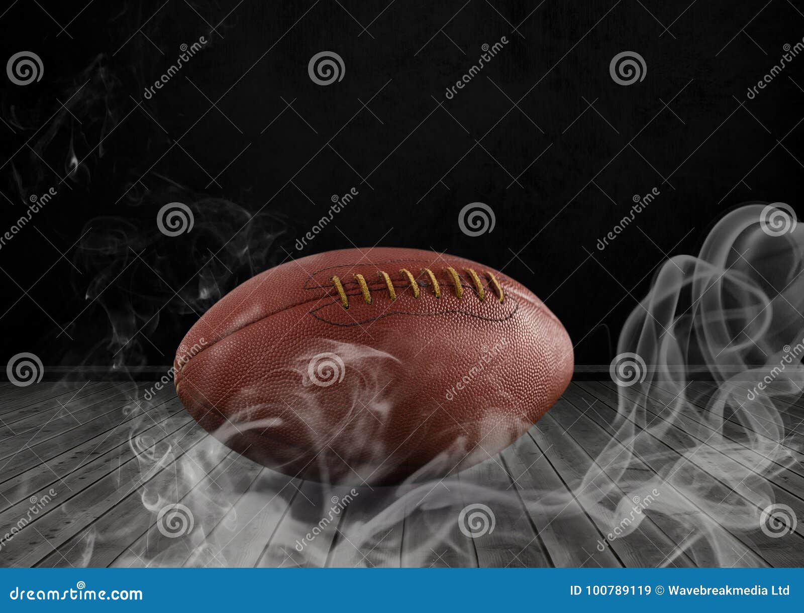 American football in smoke stock image. Image of gray 100789119