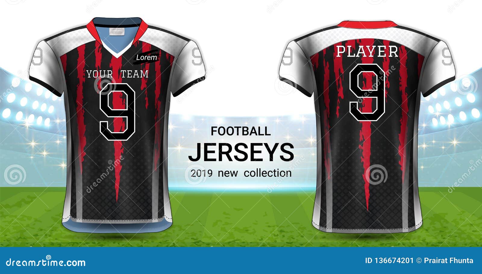 Download American Football Or Soccer Jerseys Uniforms, Realistic ...