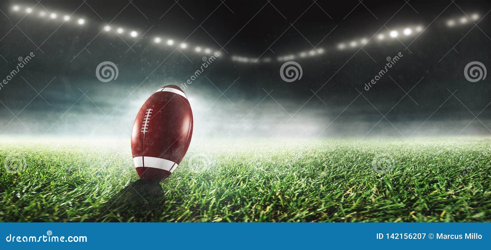 American Football is on Stadium Stock Image - Image of soccer, green