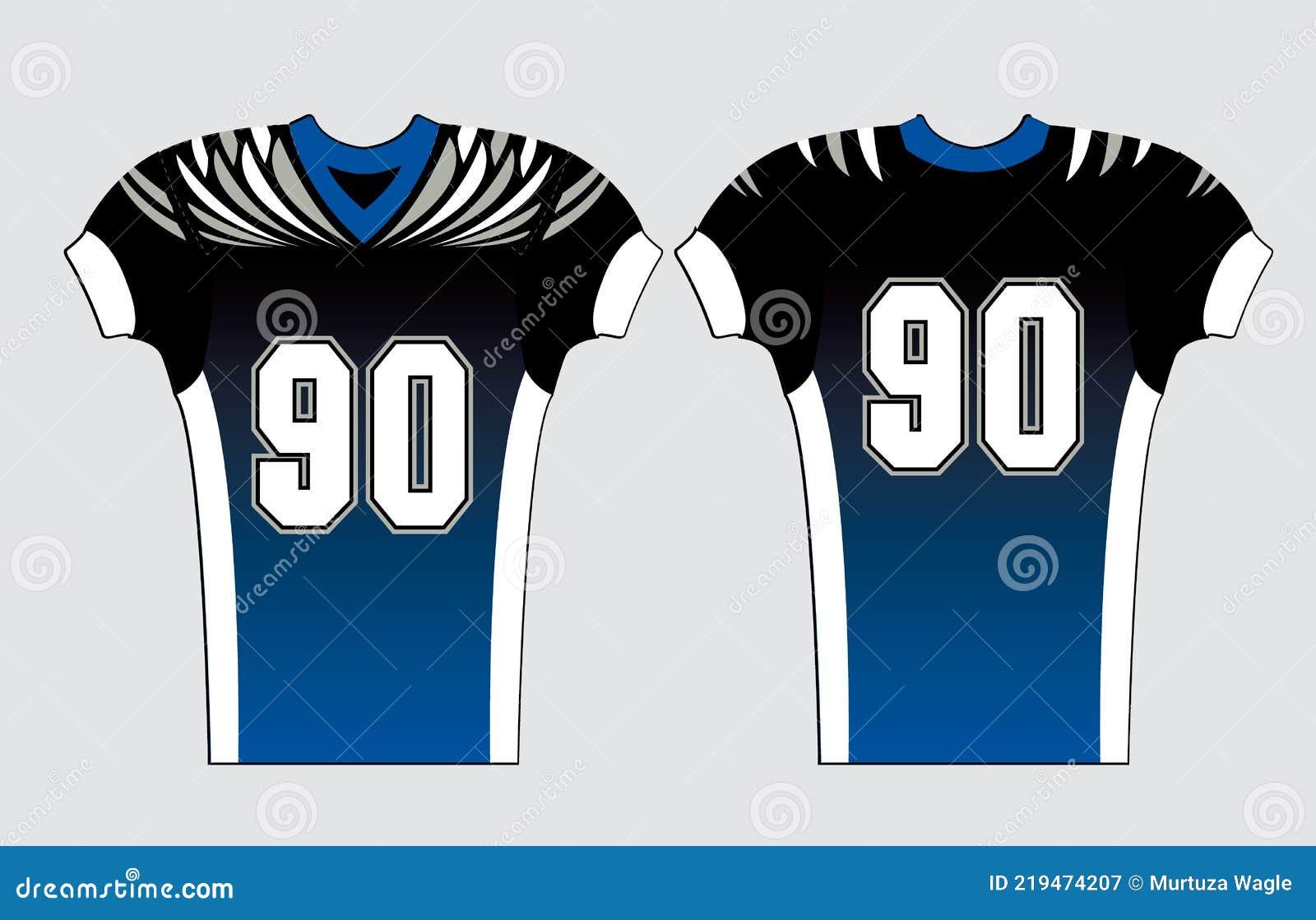 American football jersey mockup template design Vector Image