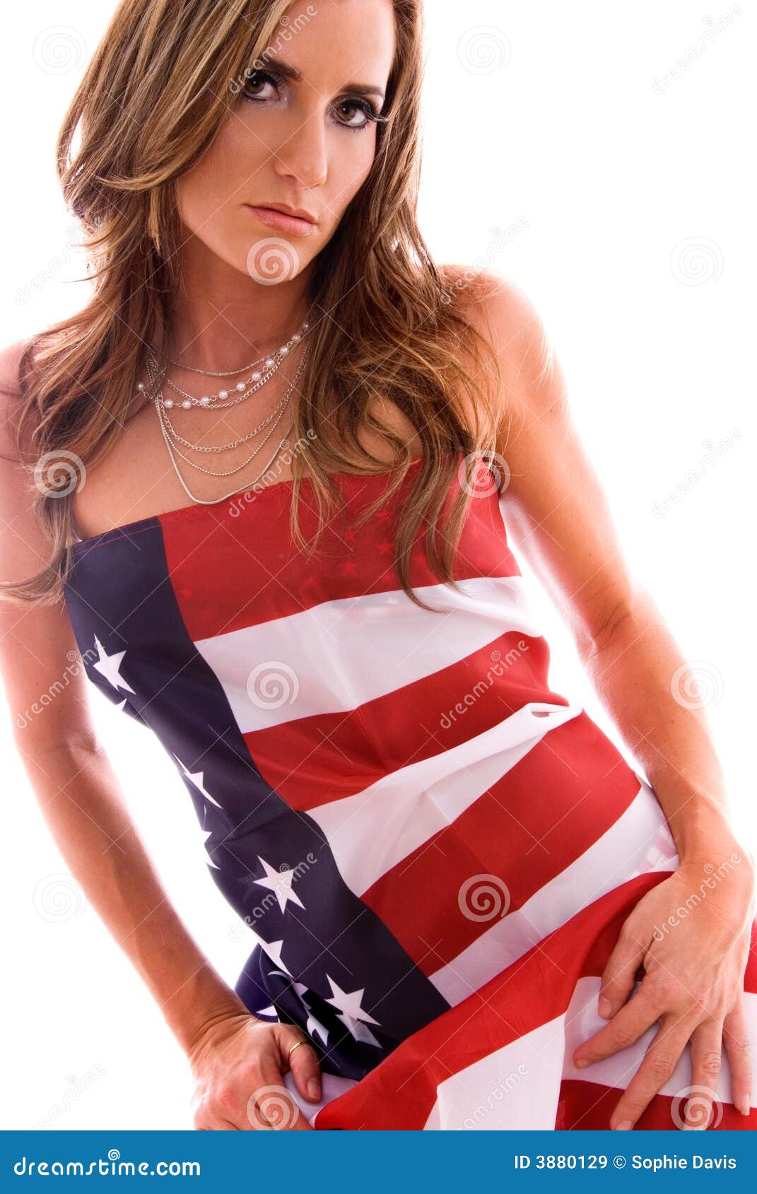 American girl. stock image. Image of july, girl, holiday - 3880129