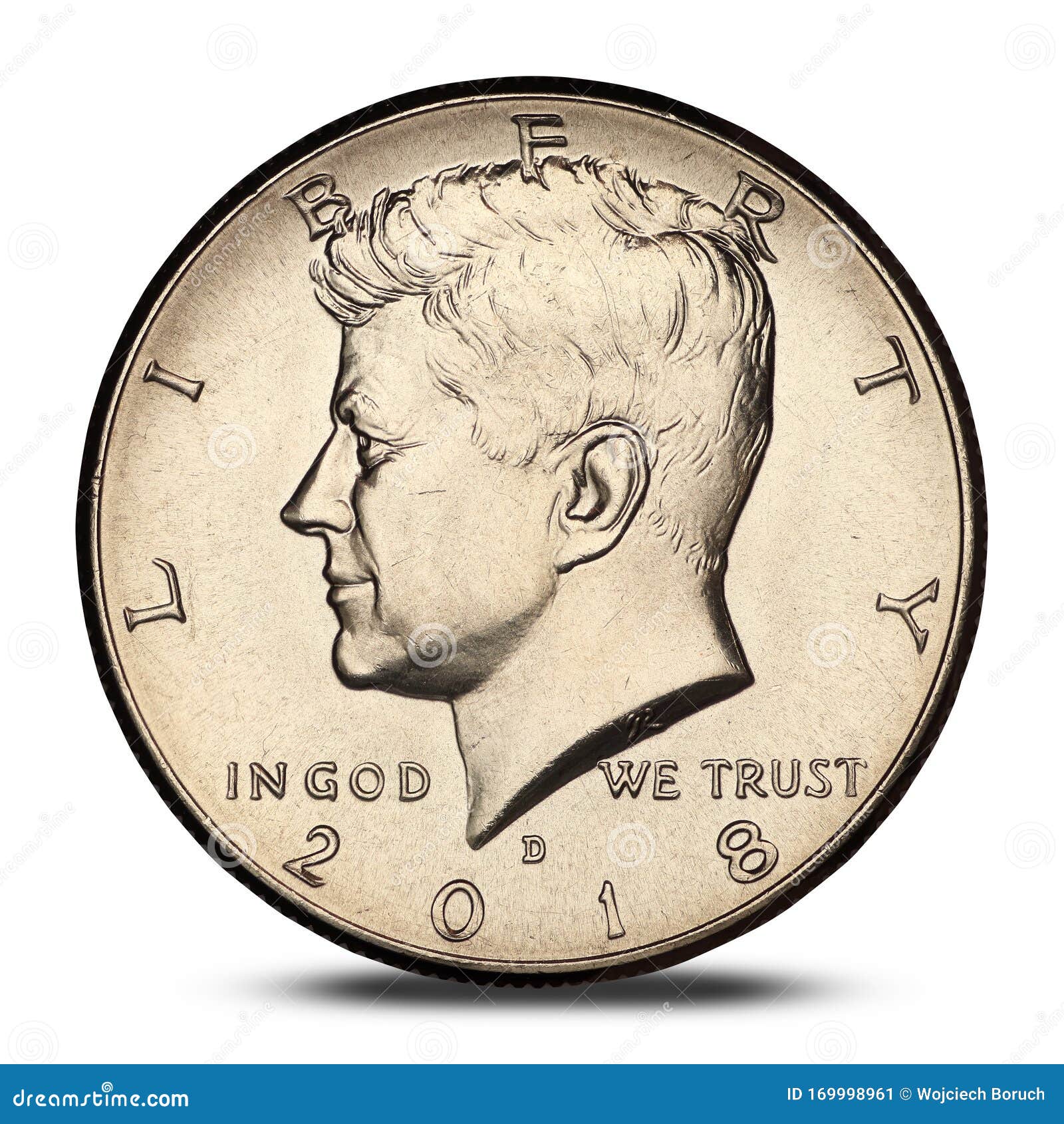 SILVERY BLUE BUTTERFLY JFK Kennedy Half Dollar US Colorized Coin 