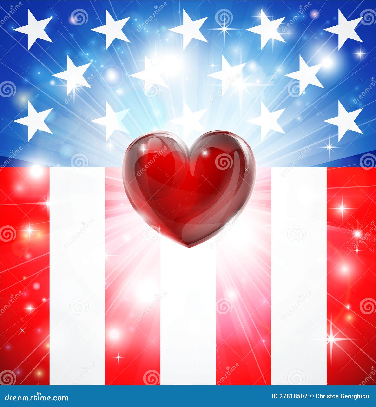American Heart Patriotic Background Royalty Free Stock Photography