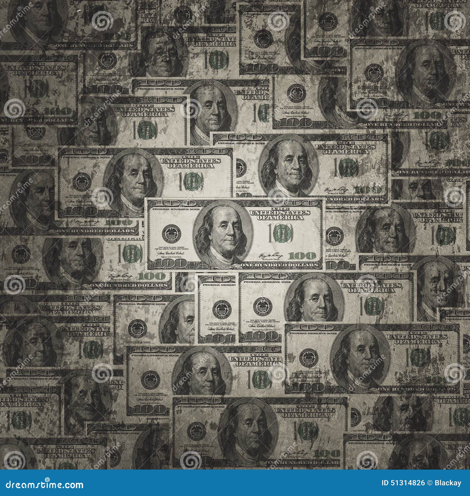 American Hundred Dollar Bills Stock Illustration - Illustration of ...
