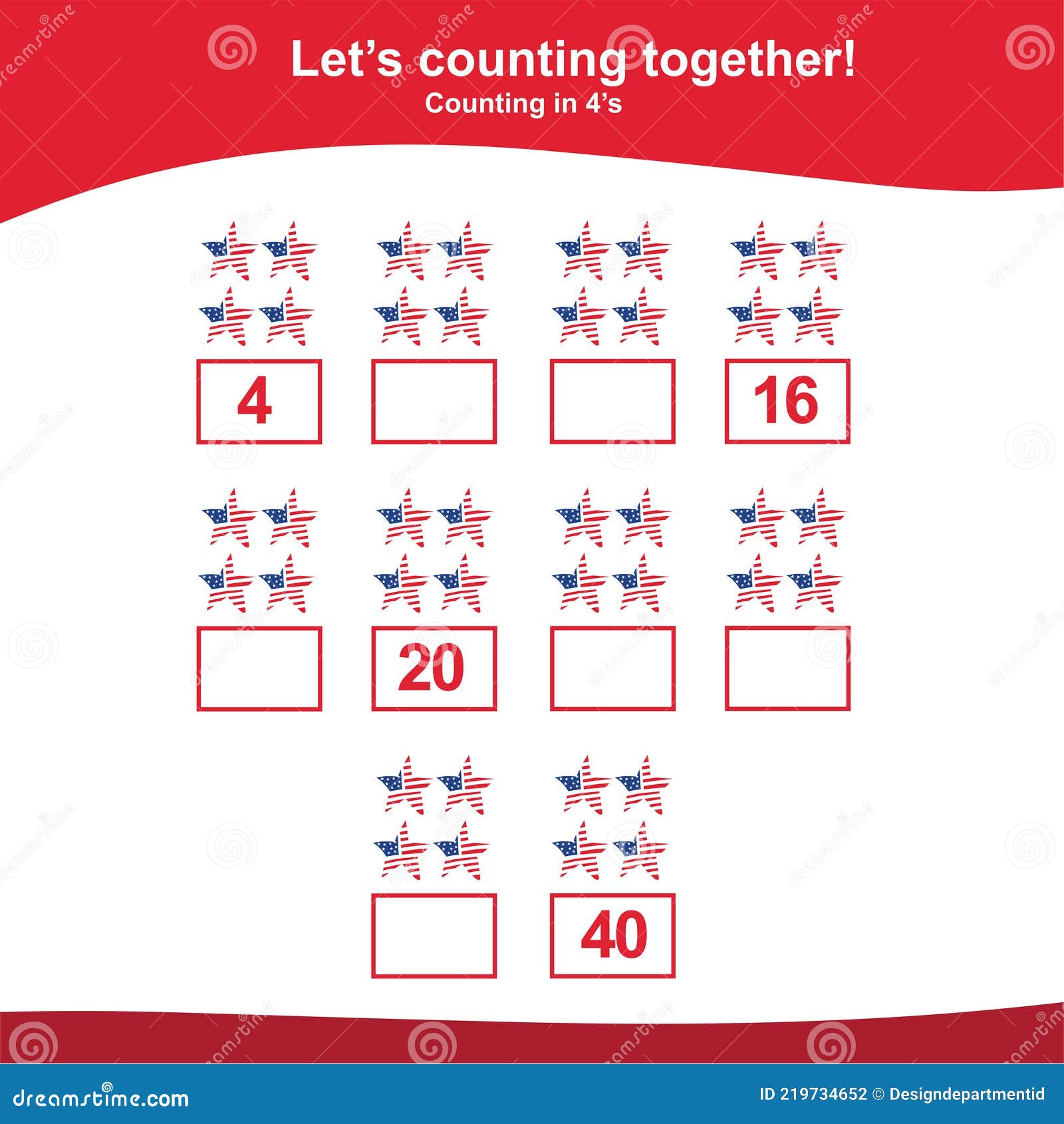 american independence day counting in 4's