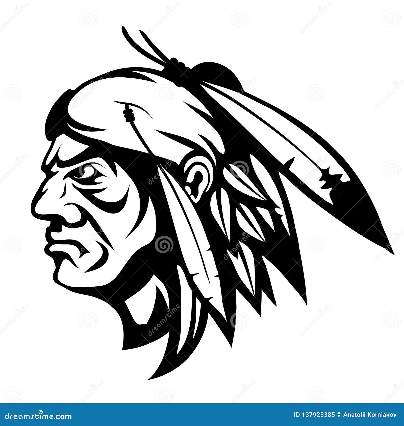 American Indian Chief Logo, Indian Face Logo, Indian Chief Logo in ...