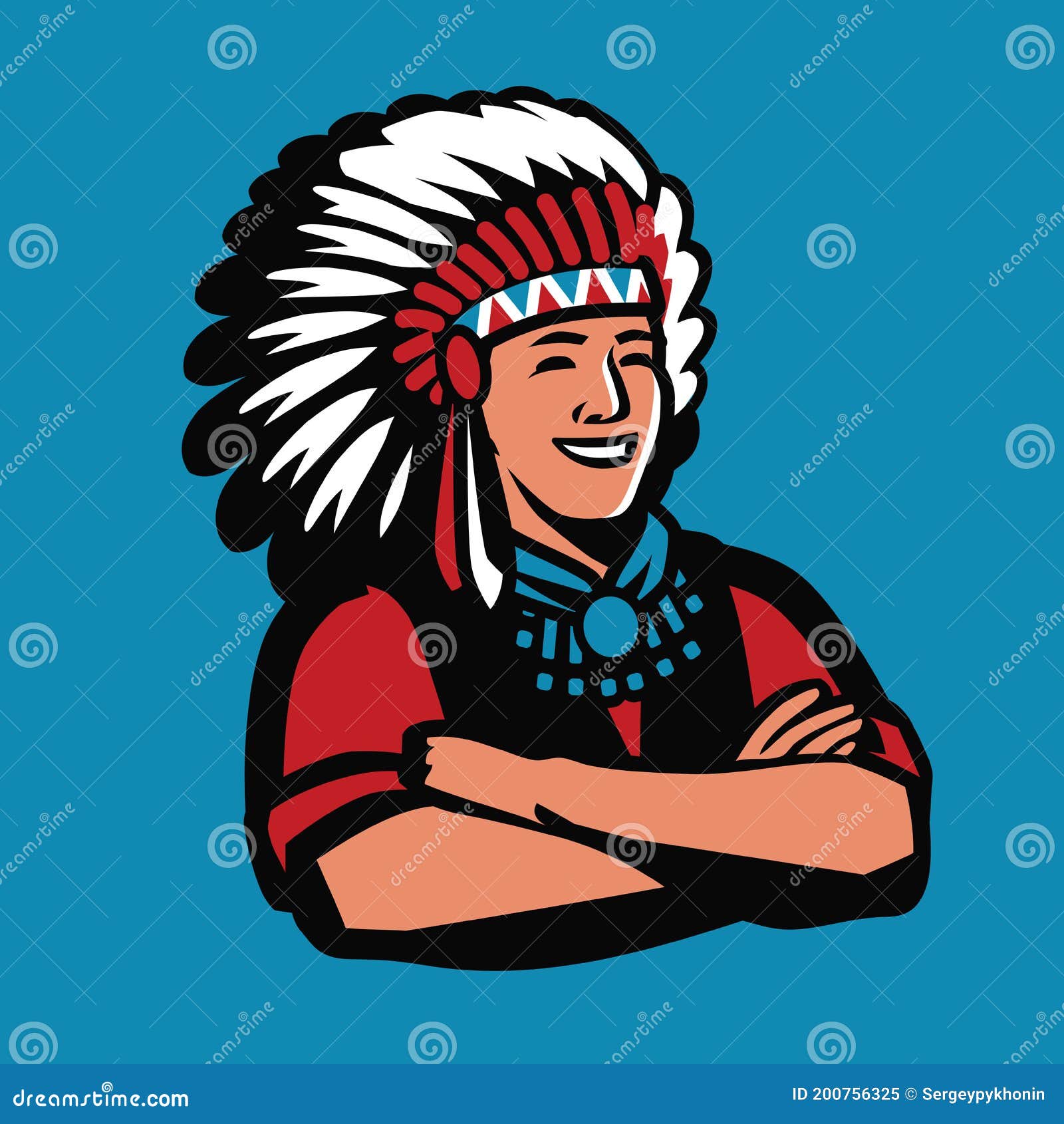 cartoon native american chief