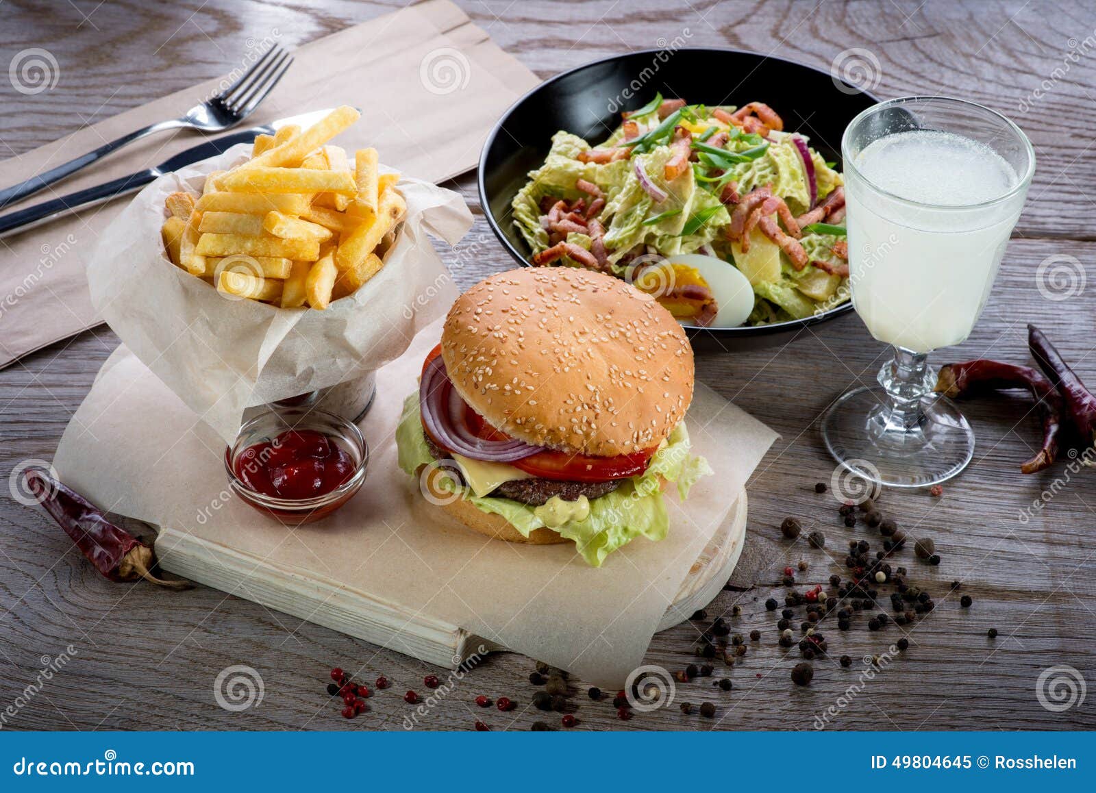 American Lunch Stock Photo - Image: 49804645