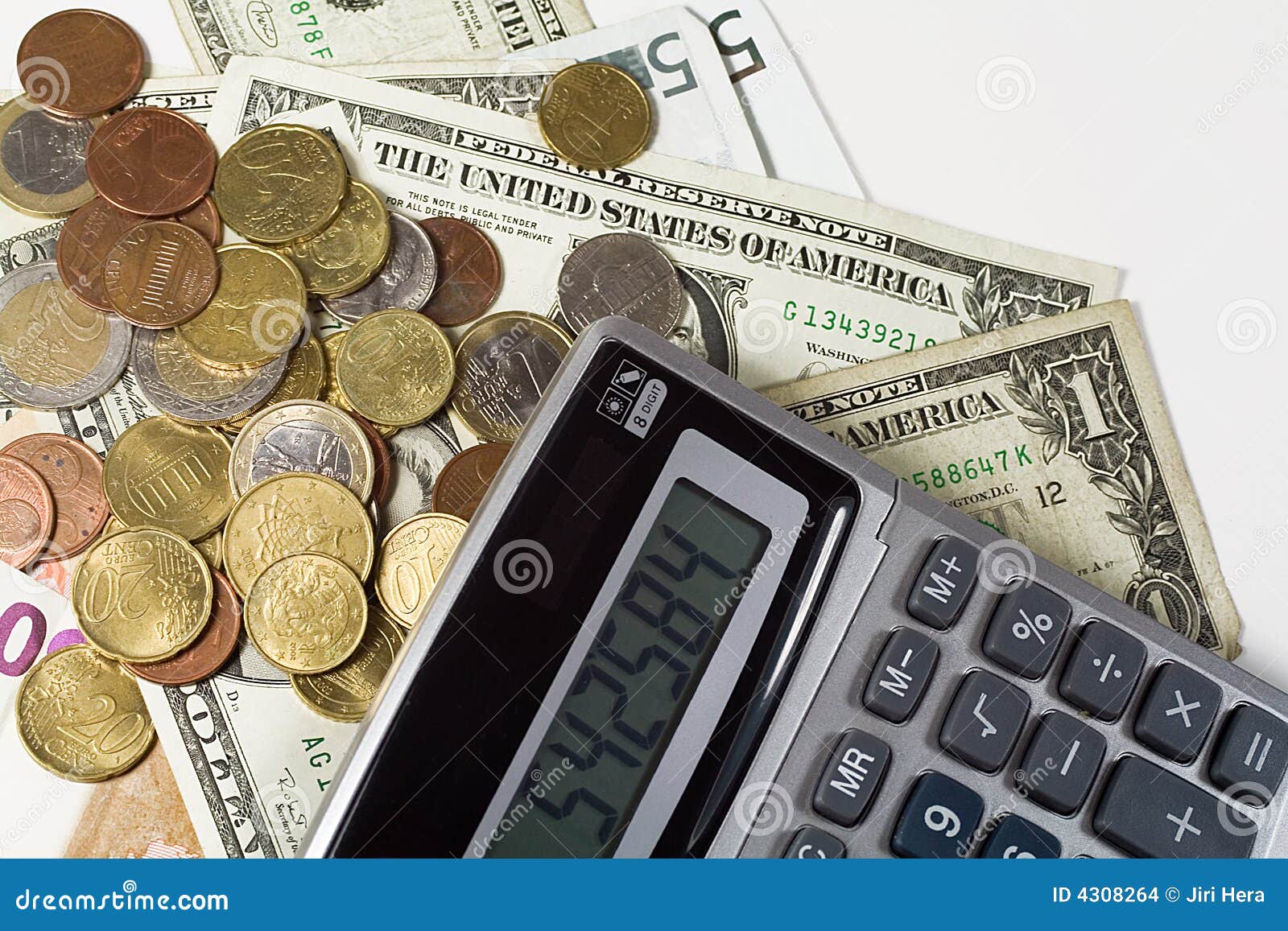 American Money and Calculator Stock Photo Image of growth, bills 4308264