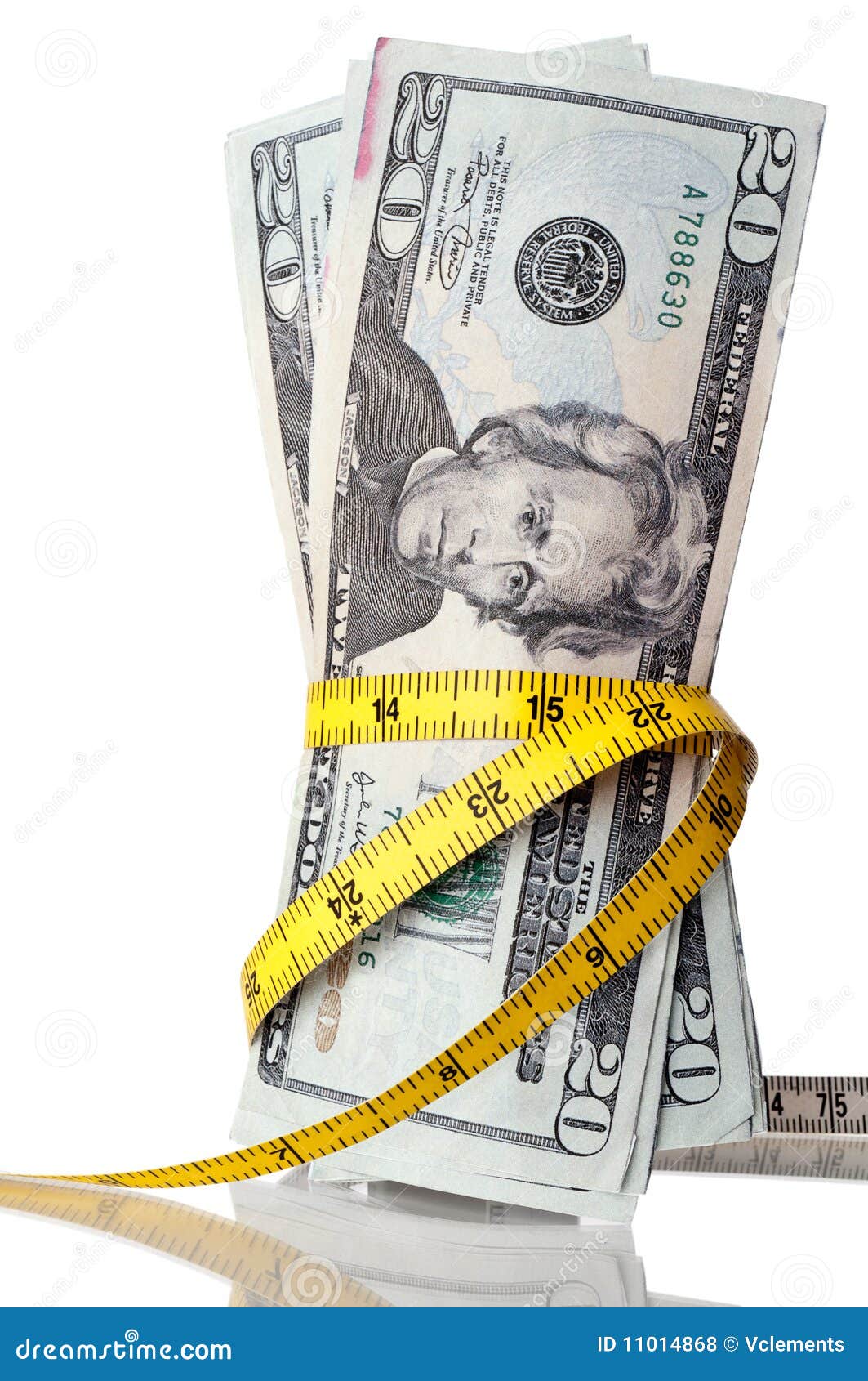 American Money with a Tape Measure Stock Photo Image of paper, cash