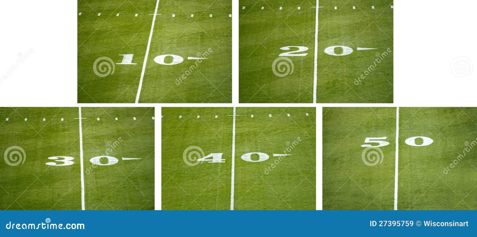 American NFL Football Field Number Line Markers Royalty-Free Stock