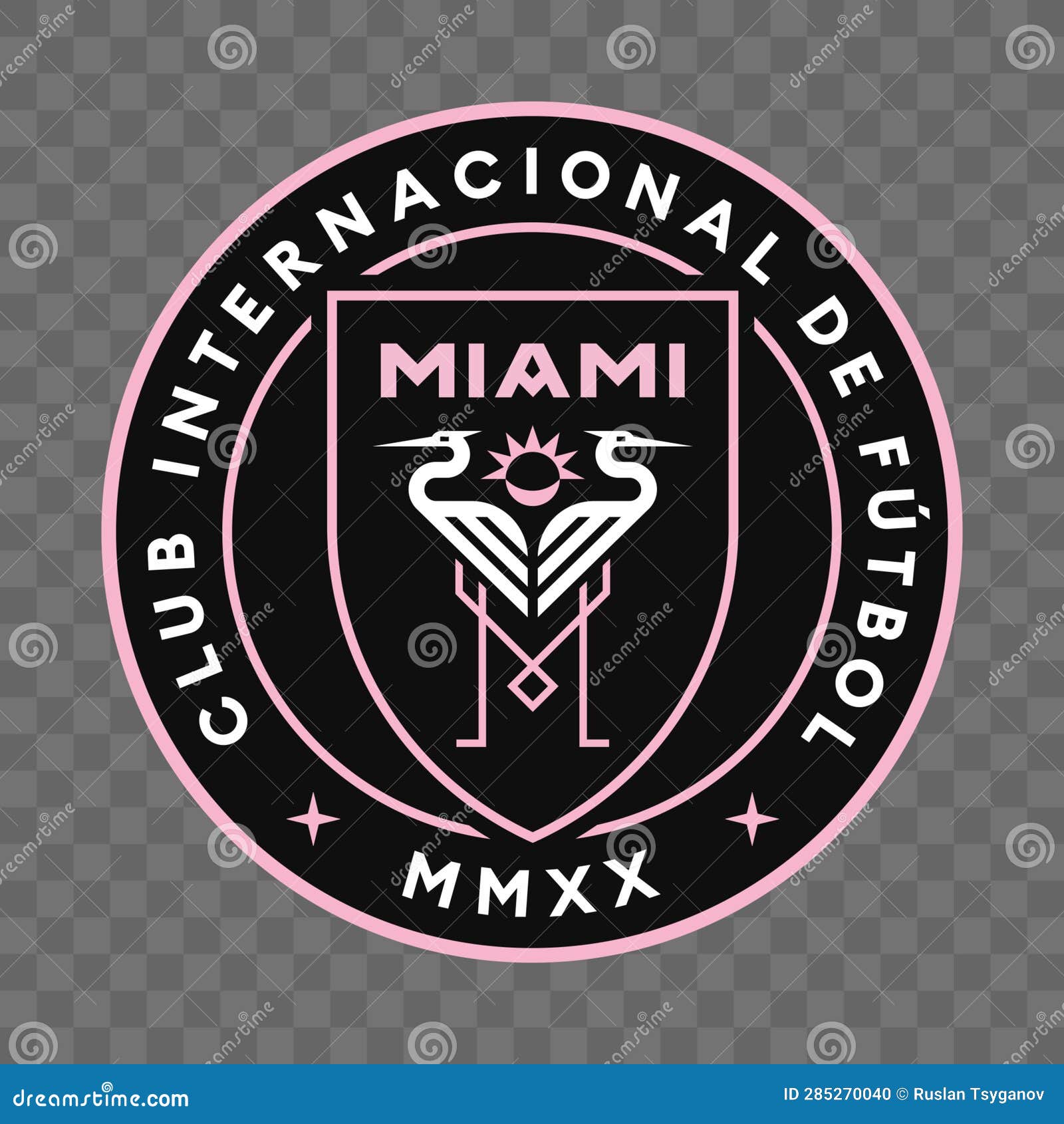 American Professional Soccer Team Emblem. Inter Miami CF Редакционное