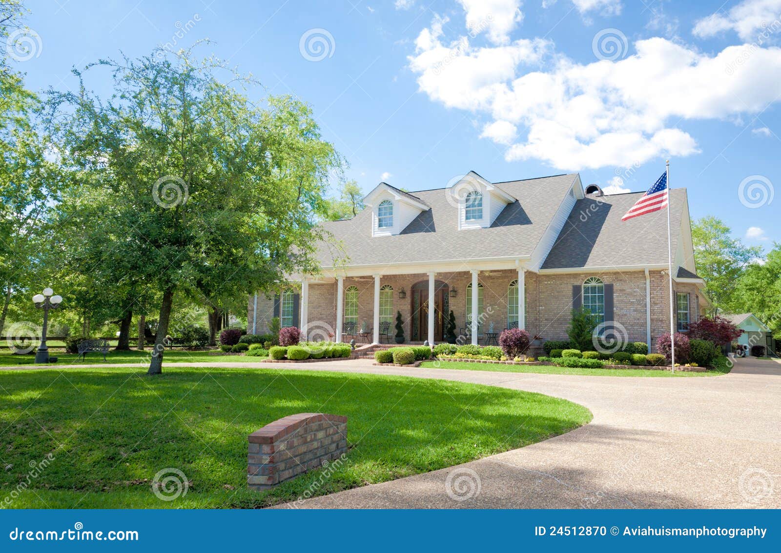  American Ranch Style  Brick Home Stock Photo Image 24512870