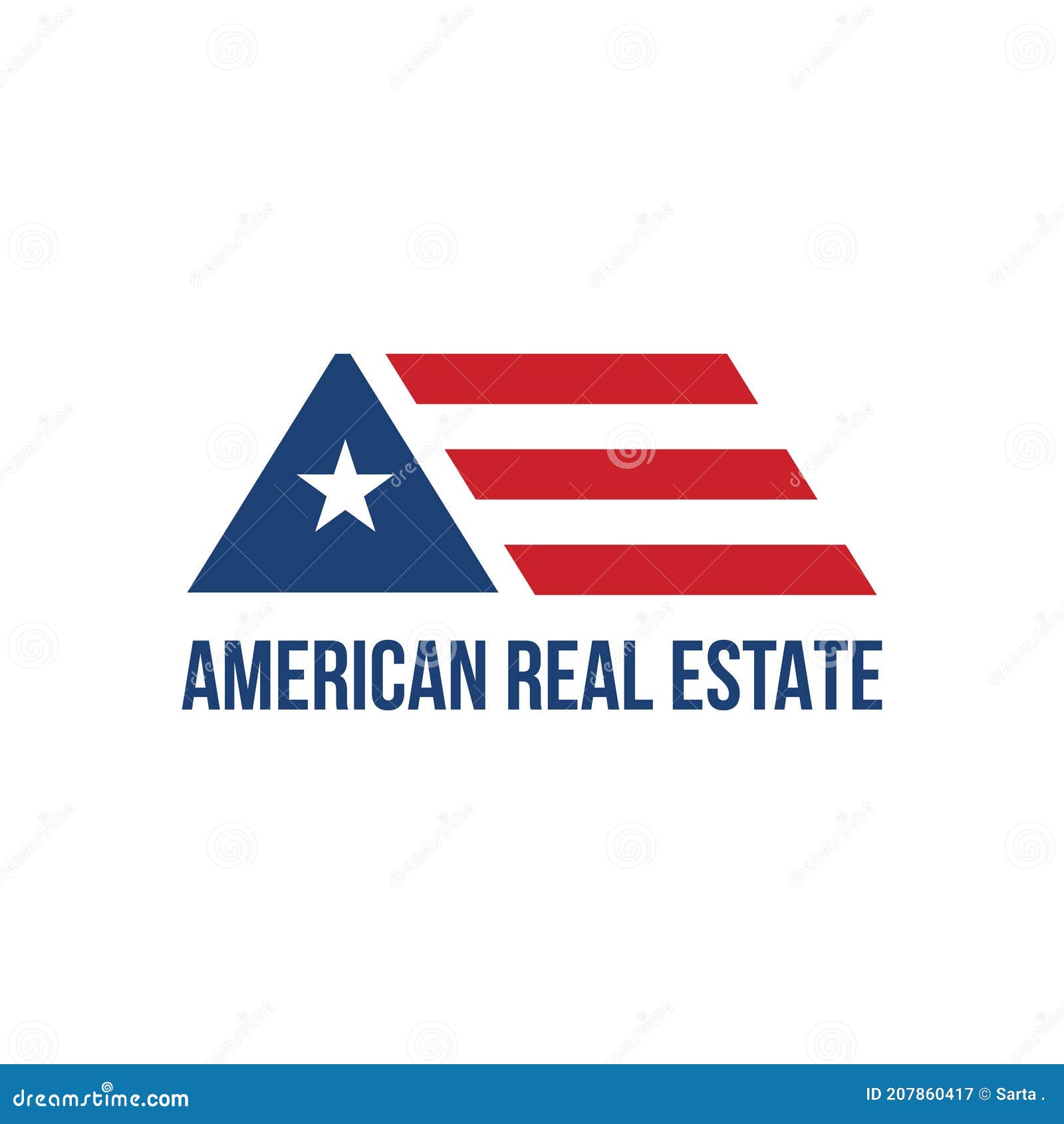 American Real Estate Logo Template Stock Vector Illustration of
