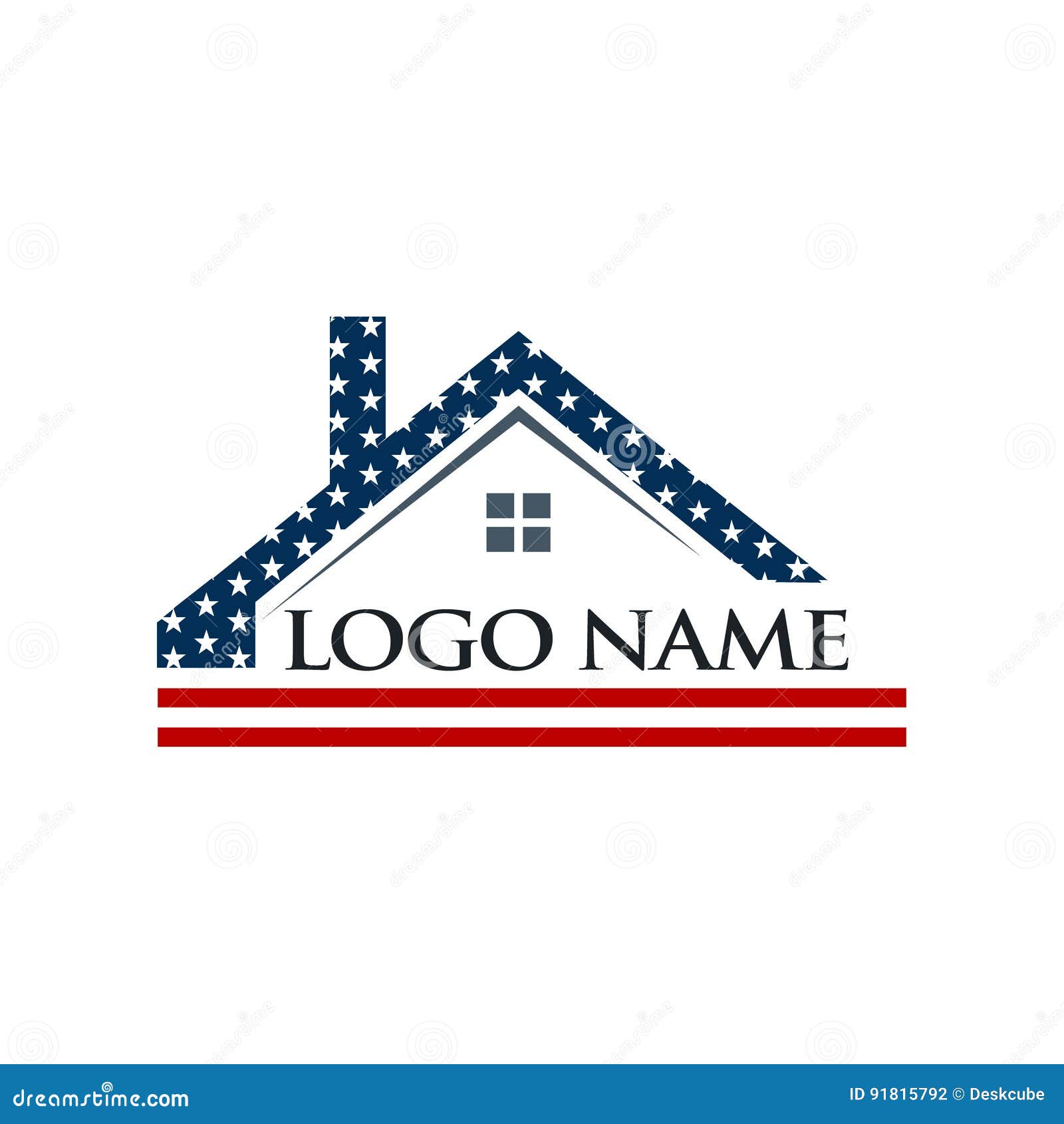 American Roof Construction Logo Stock Vector Illustration of
