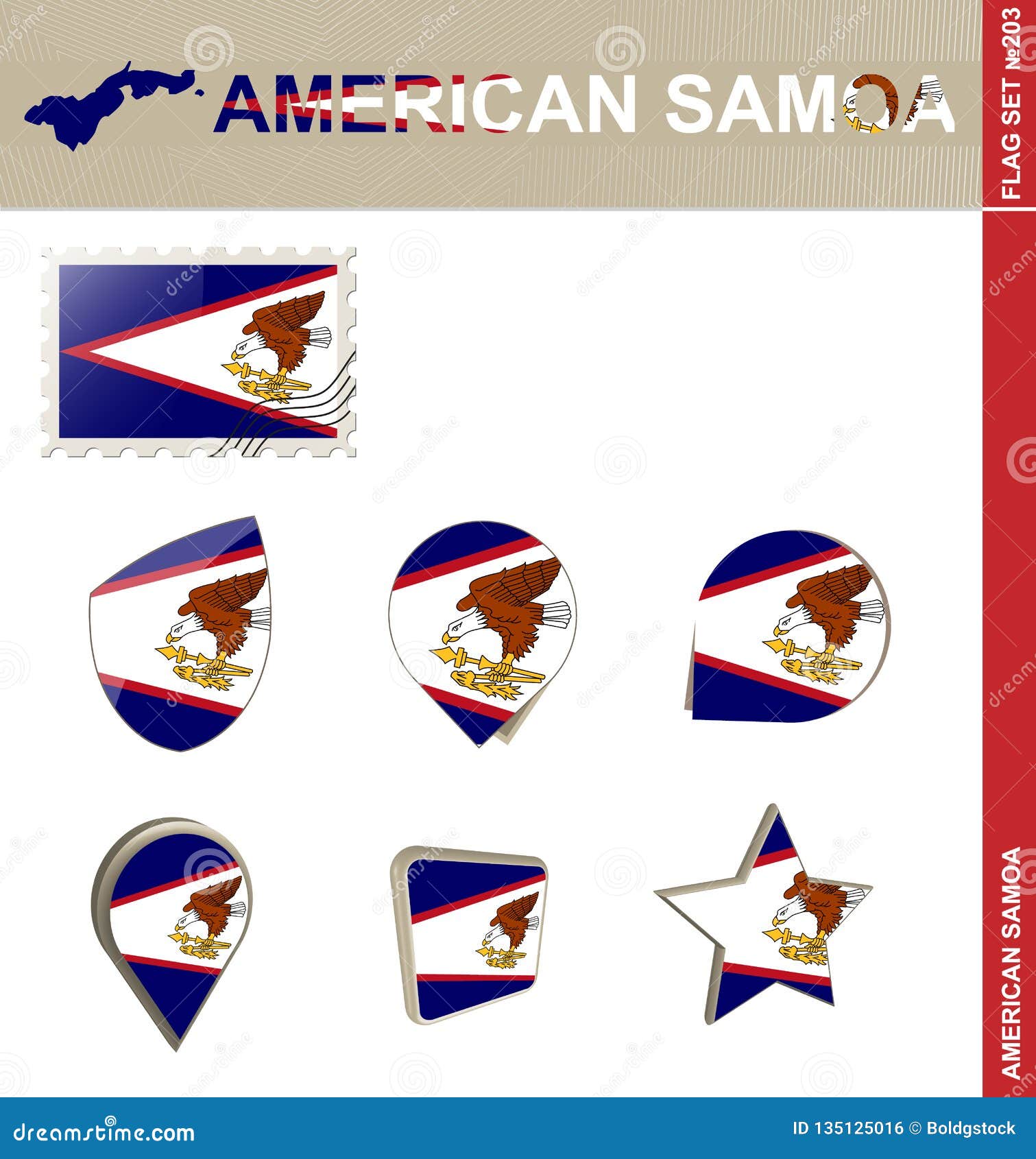 Download American Samoa Flag Set, Flag Set #203 Stock Vector ...