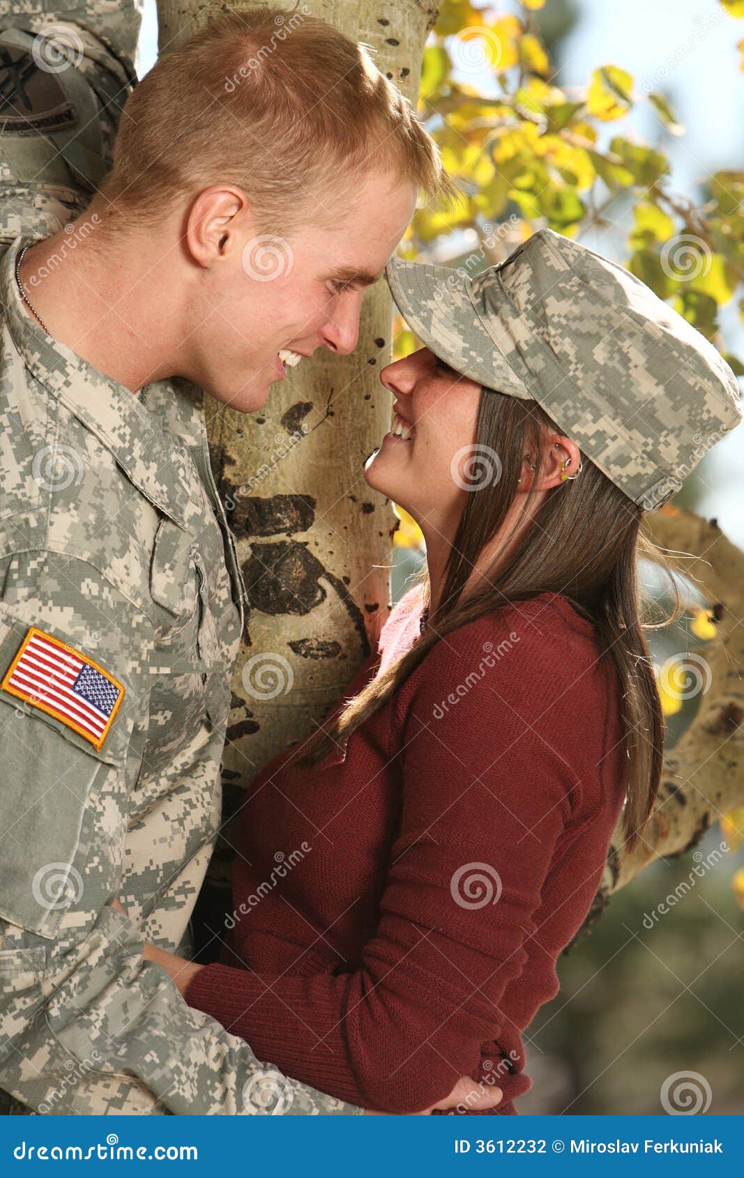 American Soldier stock photo. Image of girlfriend, affection - 3612232