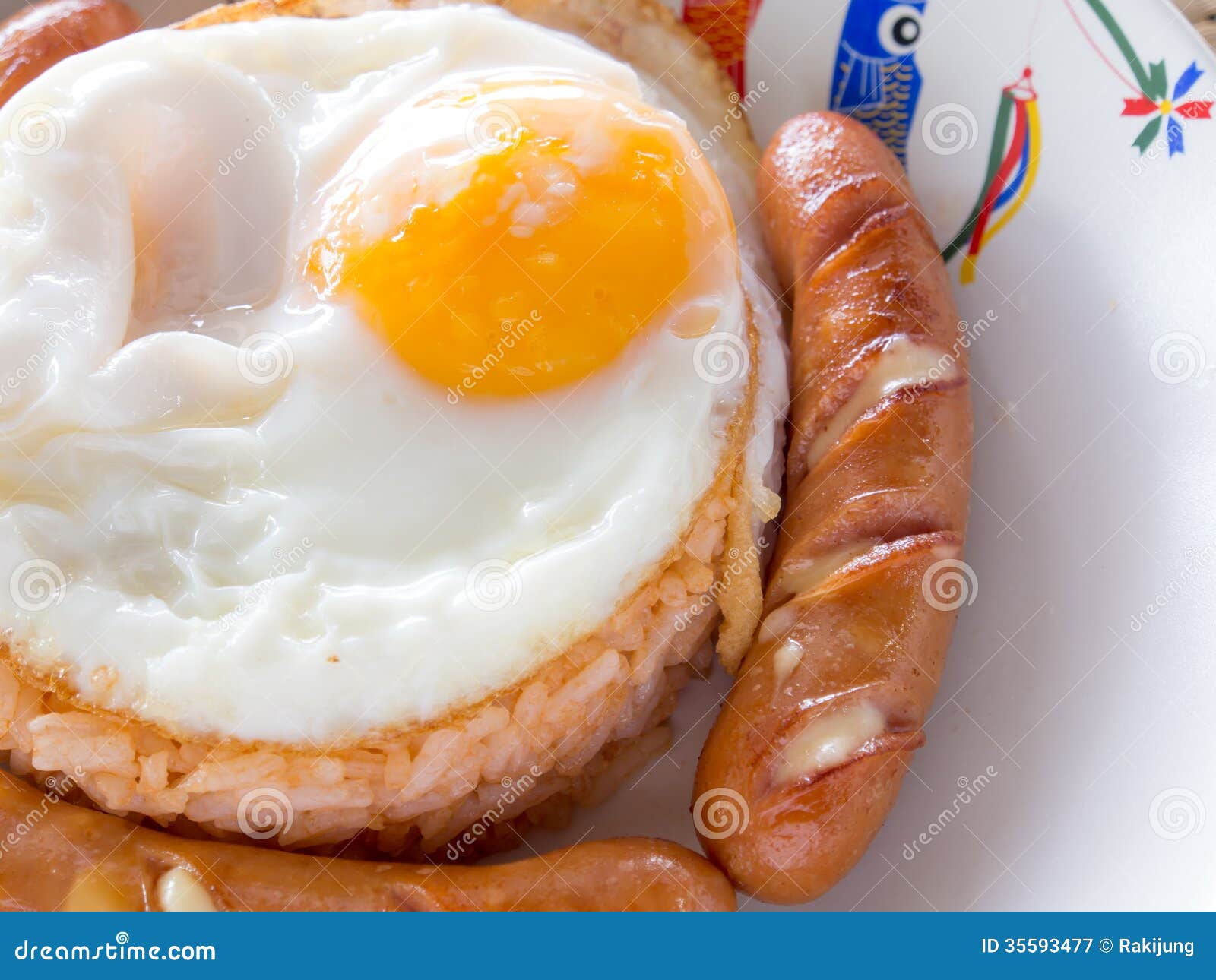 American Style Breakfast Set, Fried Rice Stock Image Image of