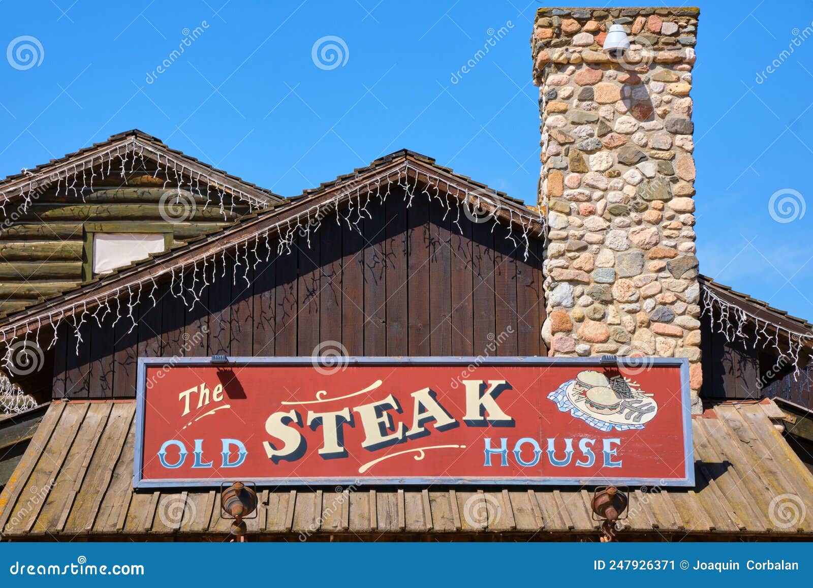 Americanstyle Restaurant Specializing in Old Steak Stock Image Image