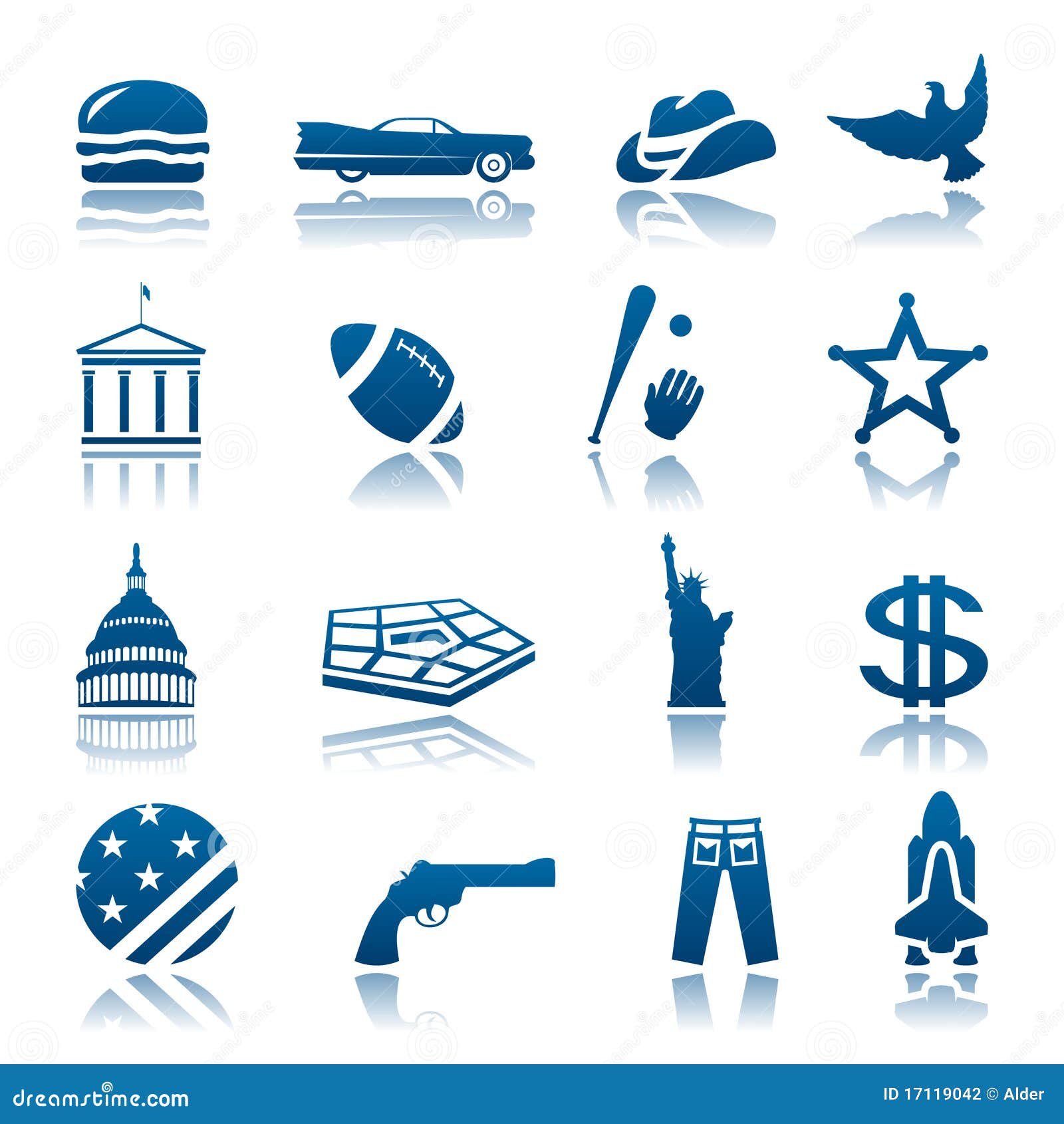 American Symbols Outline Vector Illustration | CartoonDealer.com #219971830
