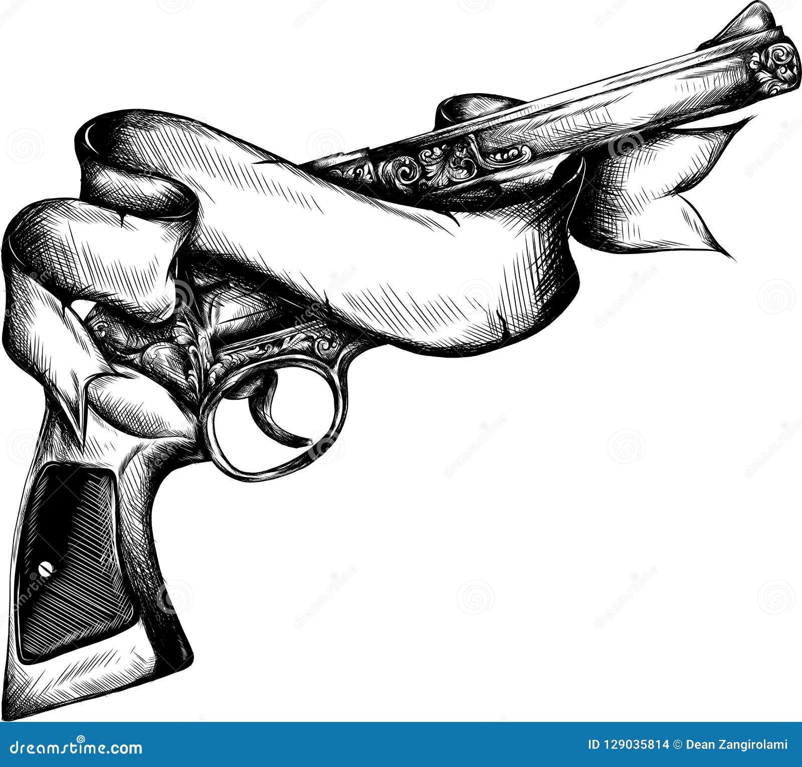 Gun Tattoo  Side Piece Design by AlishaArt on DeviantArt