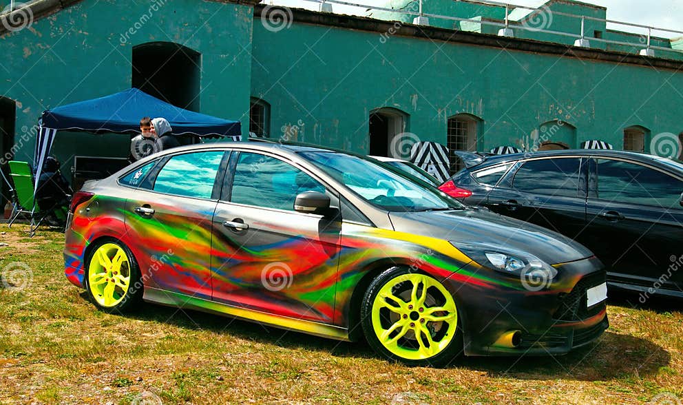 American tuning car. editorial stock photo. Image of show 94979218
