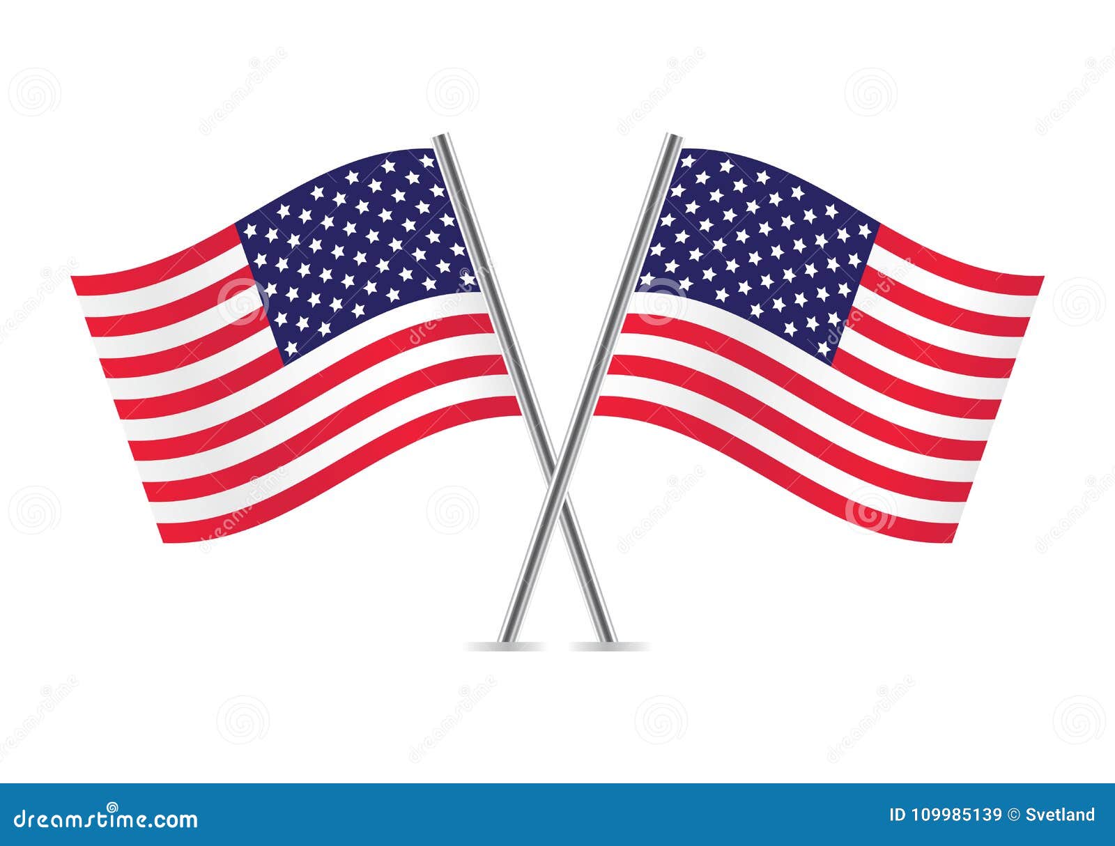Download Waving American Flags. Vector Illustration. Stock Vector ...