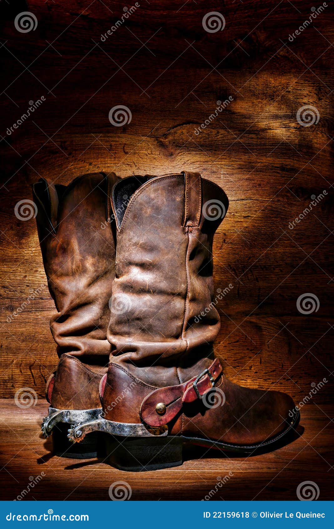 American West Rodeo Cowboy Boots and Western Spurs Stock Photo - Image ...