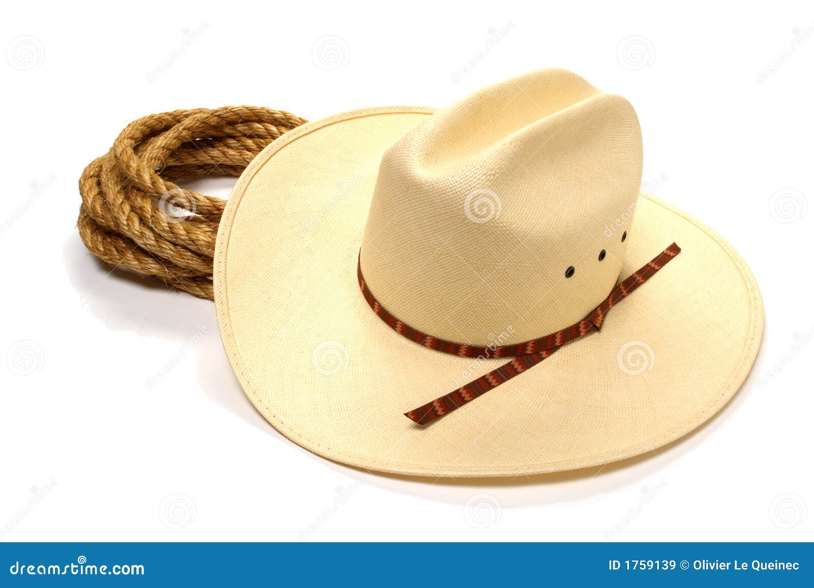 American West Rodeo Cowboy Hat and Ranching Rope Stock Image Image of