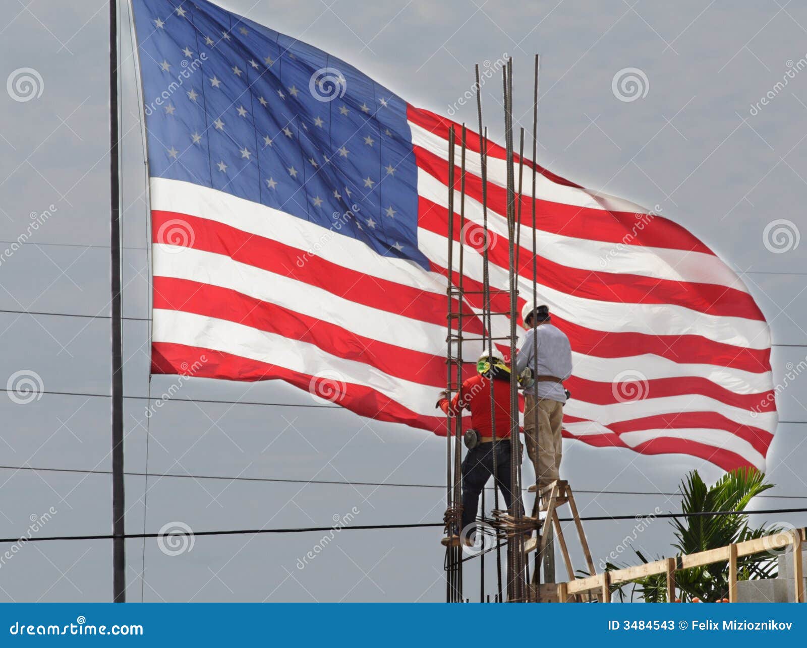 American Workers and a Flag Stock Image Image of unity, worker 3484543