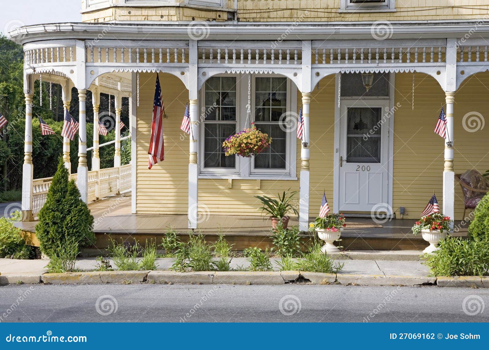 Americana Classic Yellow Porch Editorial Photography Image of