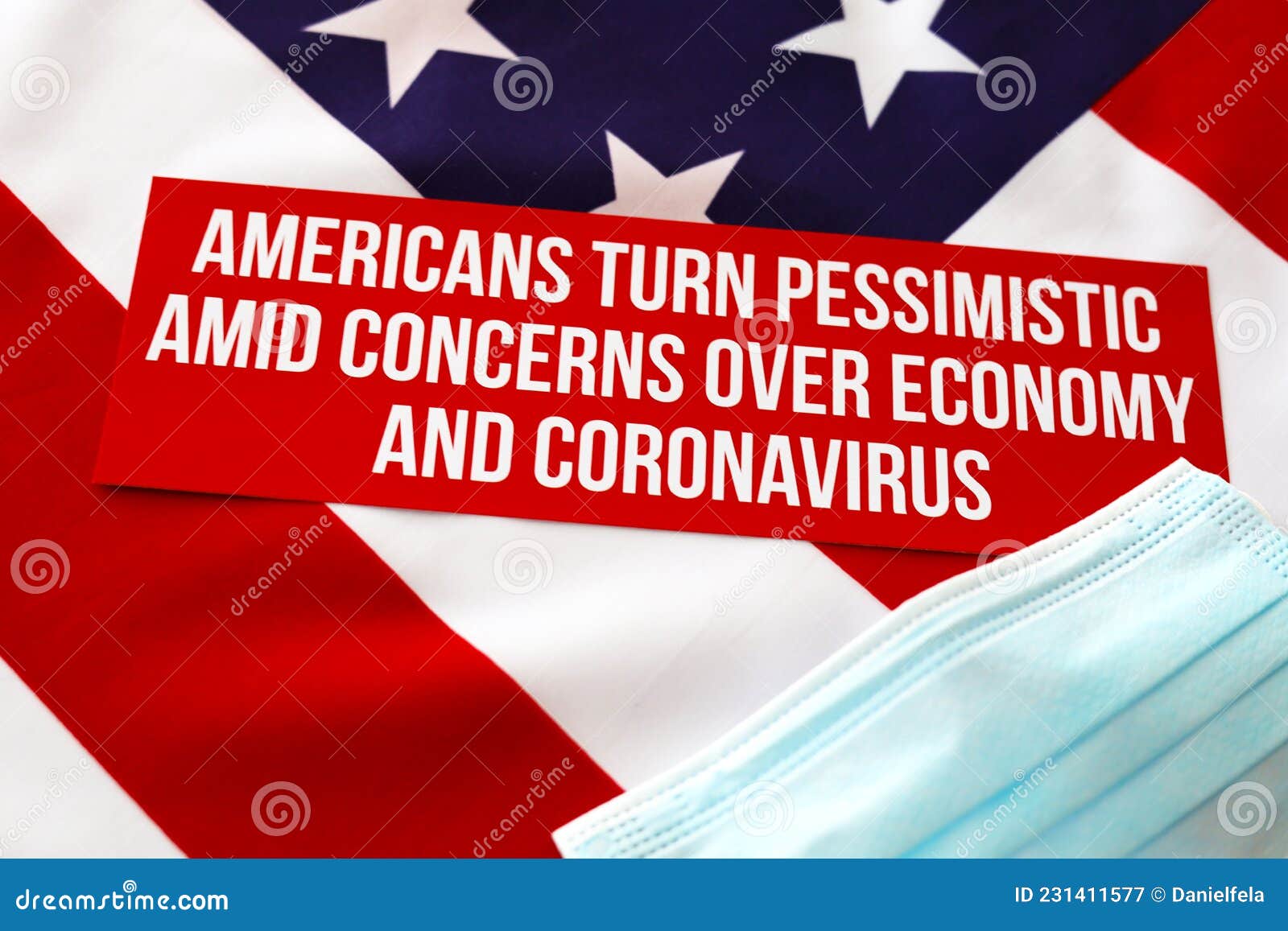 Americans Economy and Coronavirus Sign, Face Mask Stock Image - Image ...