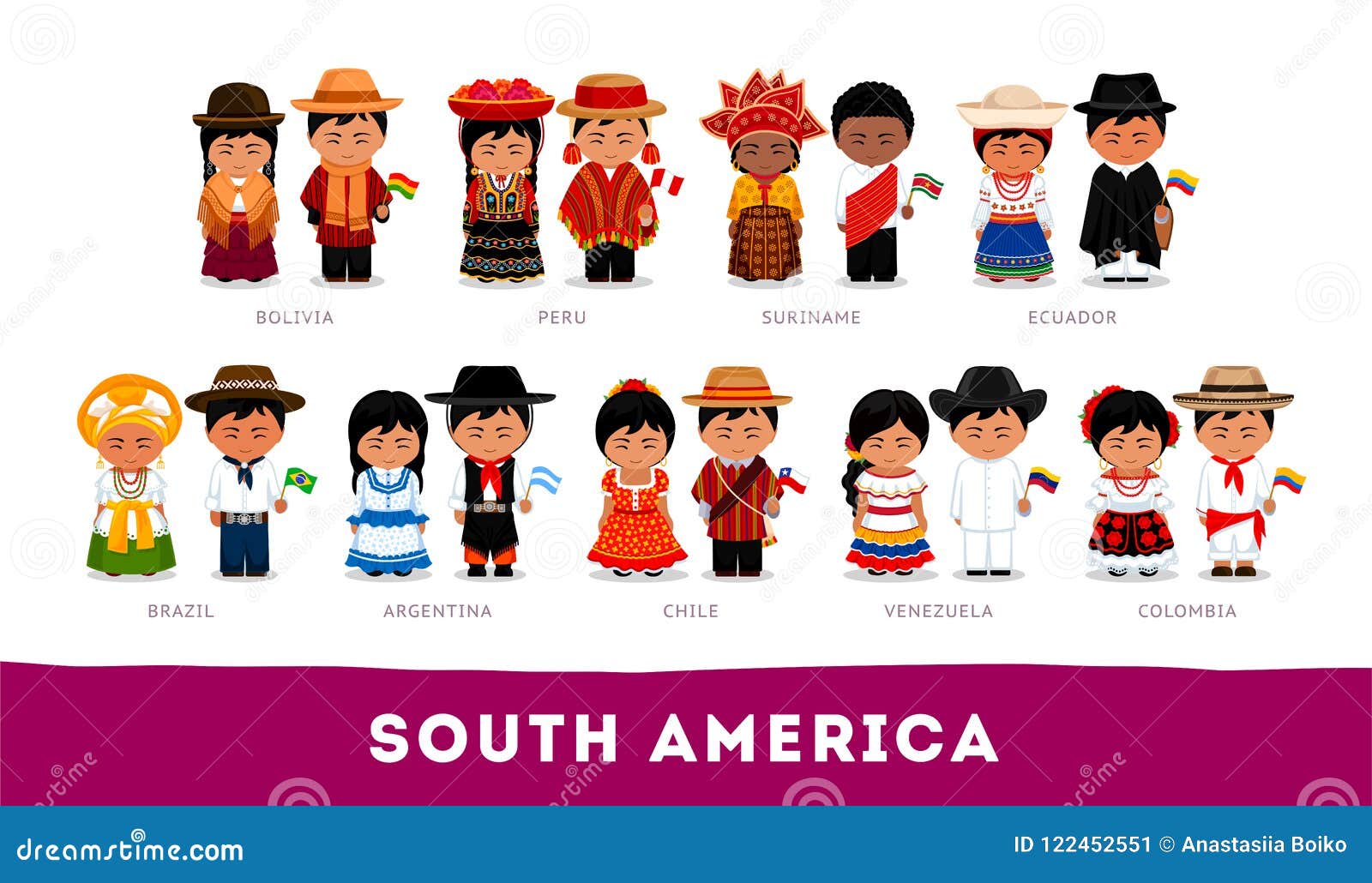 Ecuadorians In National Dress With A Flag Vector Illustration ecuadorians-in-national-dress-with-a-flag-vector-illustration