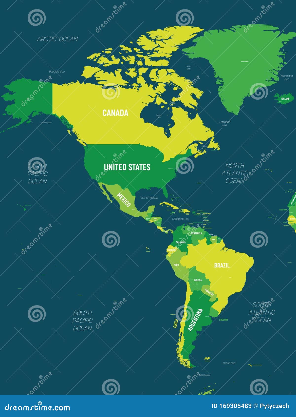 americas-map-high-detailed-political-map-of-north-and-south-america