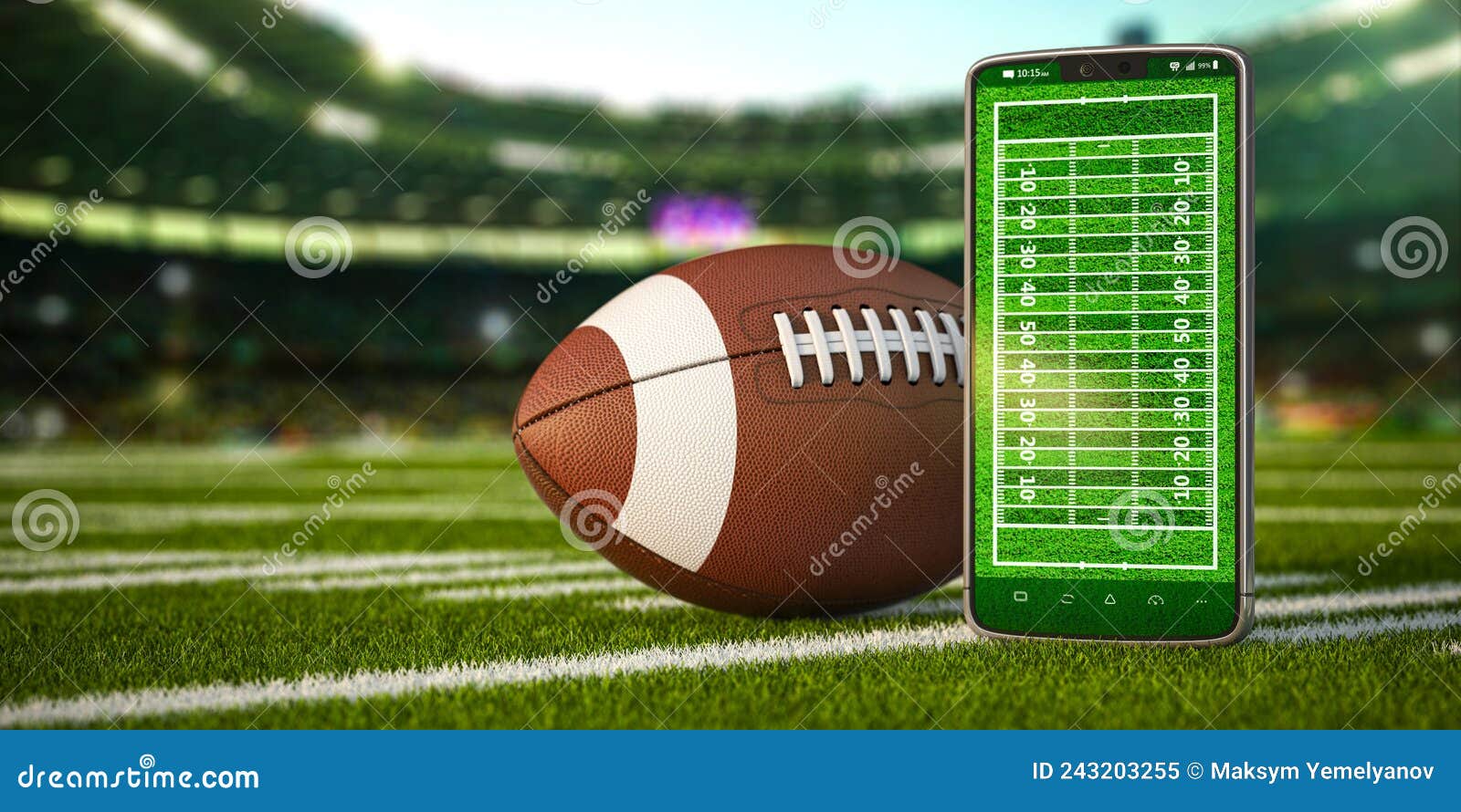 Amerikanische Fußballvideospiel Auf Smartphone Und Online-Konzept Für Wettsport