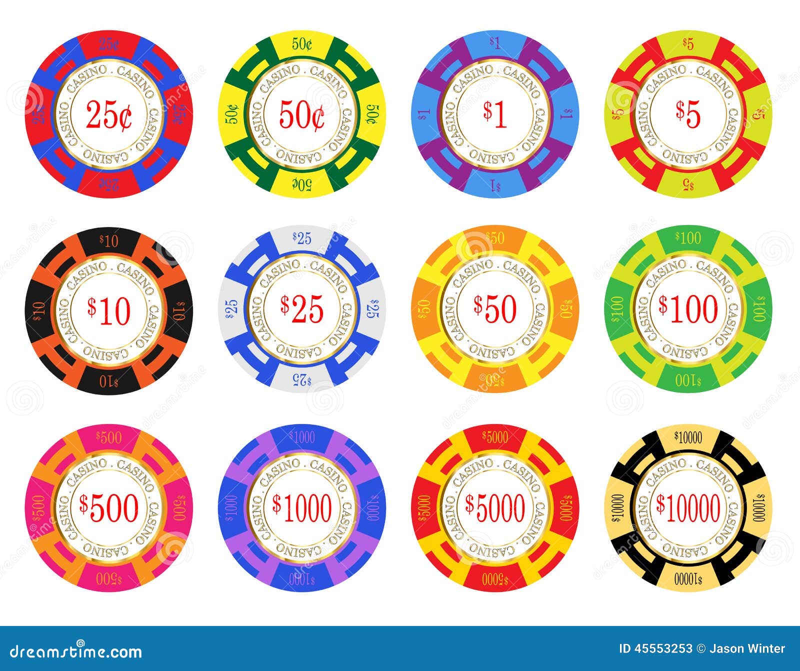 Amerikanische KasinoChips vektor abbildung. Illustration von