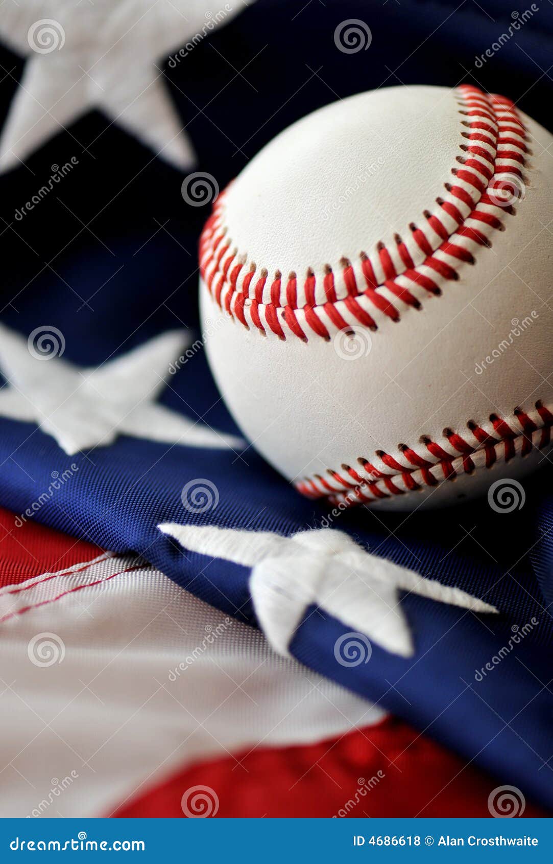 Amerikansk baseballtidsfördriv. Porträtt s för tidsfördriv för amerikansk baseballbegrepp bild för flagga för Amerika nationellt