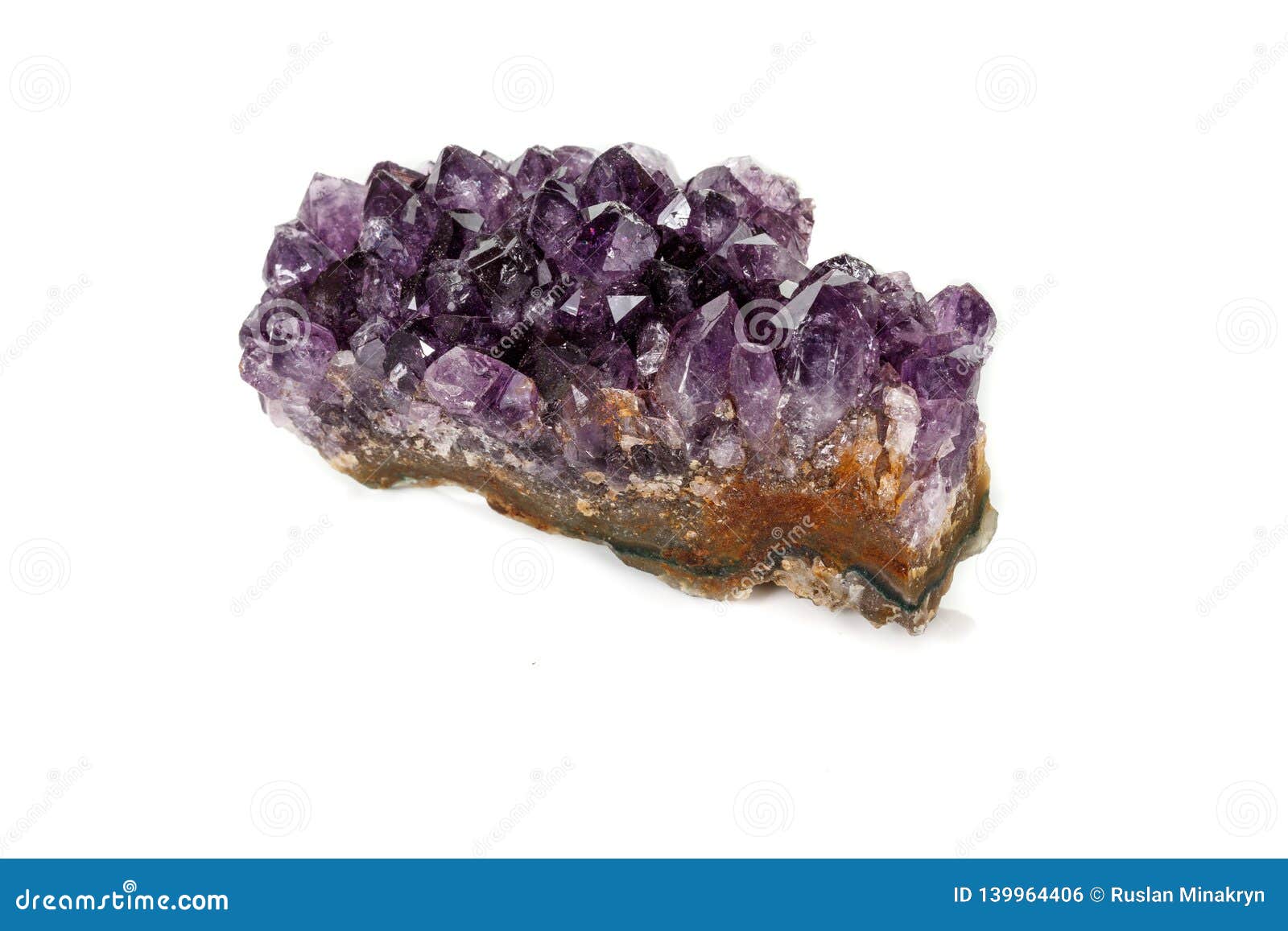 Amethyst Crystal Druse Macro Mineral on White Background Stock Photo ...
