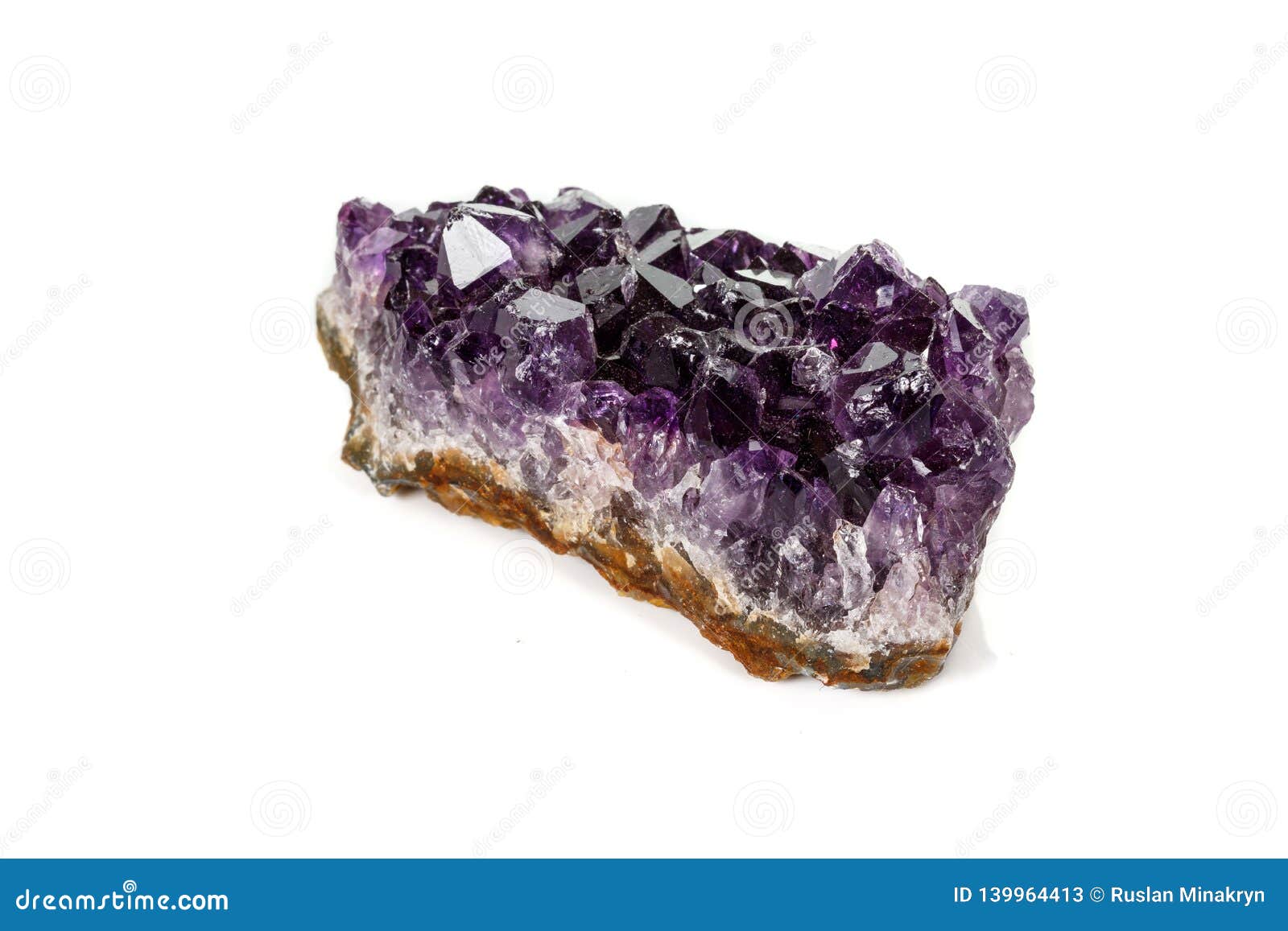 Amethyst Crystal Druse Macro Mineral on White Background Stock Image ...