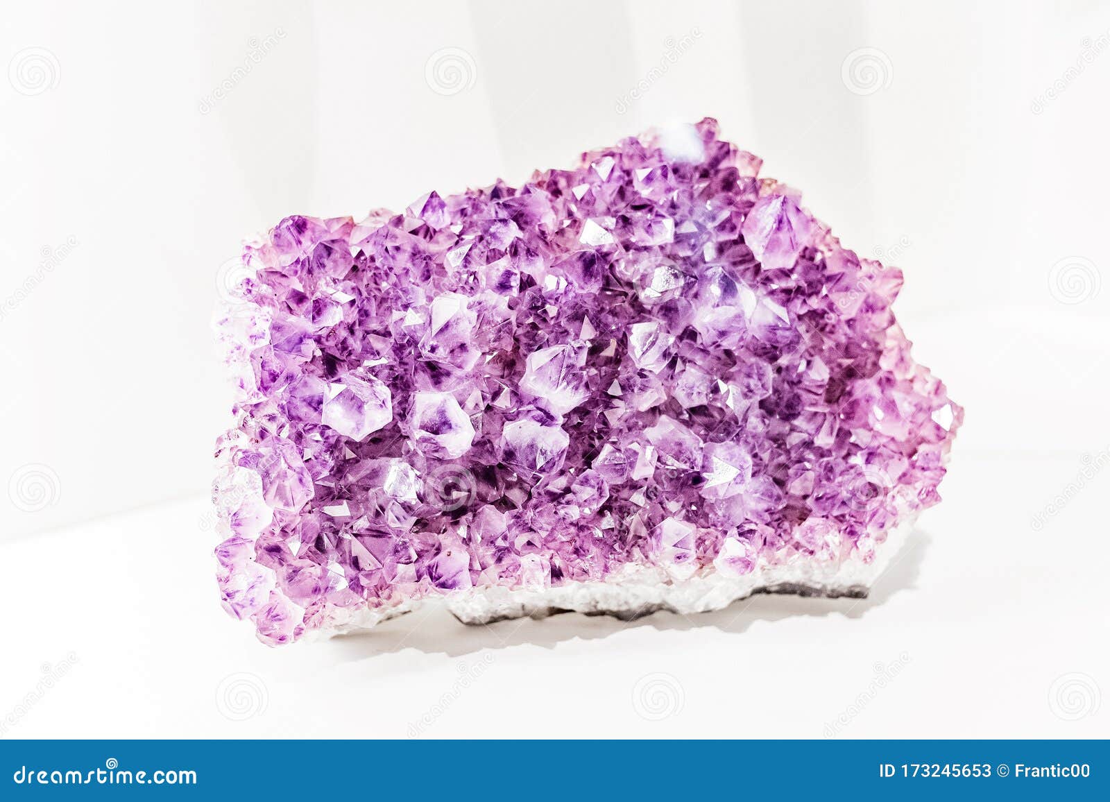Amethyst crystals on white stock image. Image of jewelry - 173245653