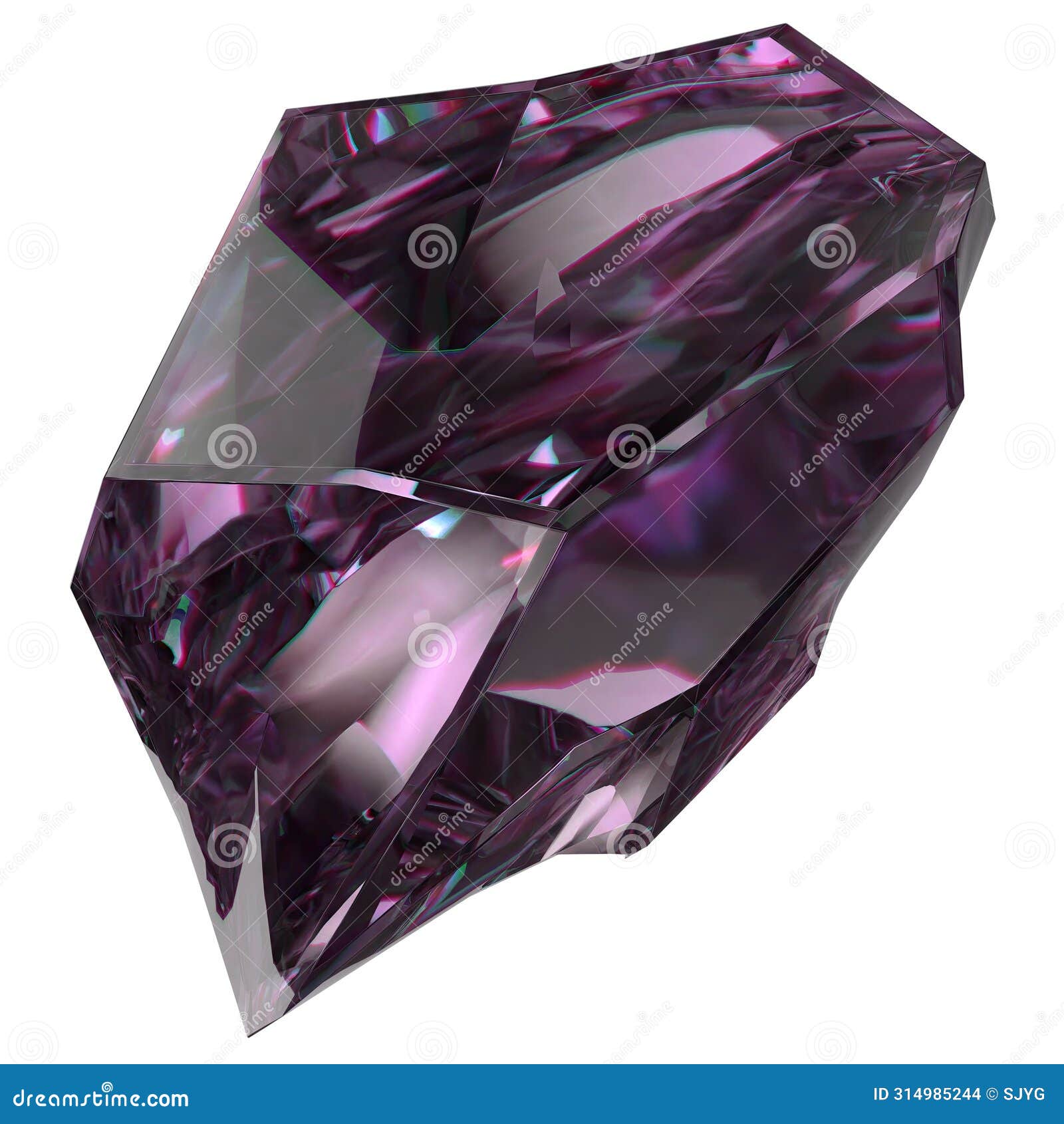 amethyst ore-like power stone fresh clear  elegant modern 3d rendering abstract background