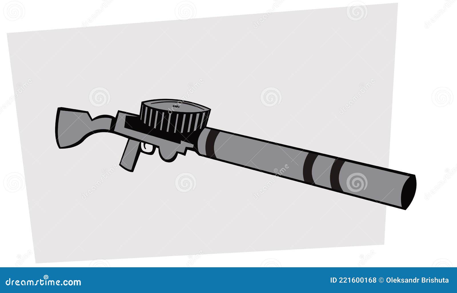 Ametralladora Ligera De La Primera Guerra Mundial. Lmg. Dibujo Estilizado.  Ilustración del Vector - Ilustración de militar, rifle: 221600168