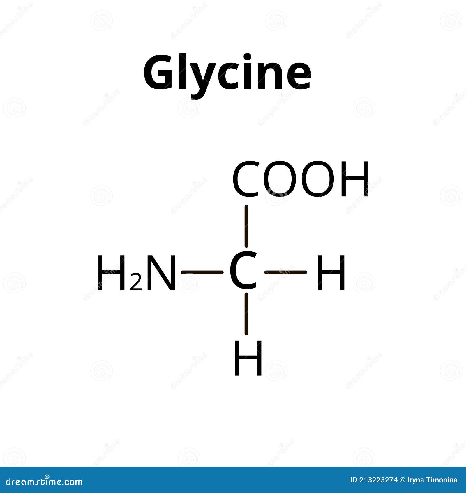 Amino Acid Glycine. the Chemical Molecular Formula of Glycine is an Amino  Acid Stock Vector - Illustration of white, oxygen: 213223274