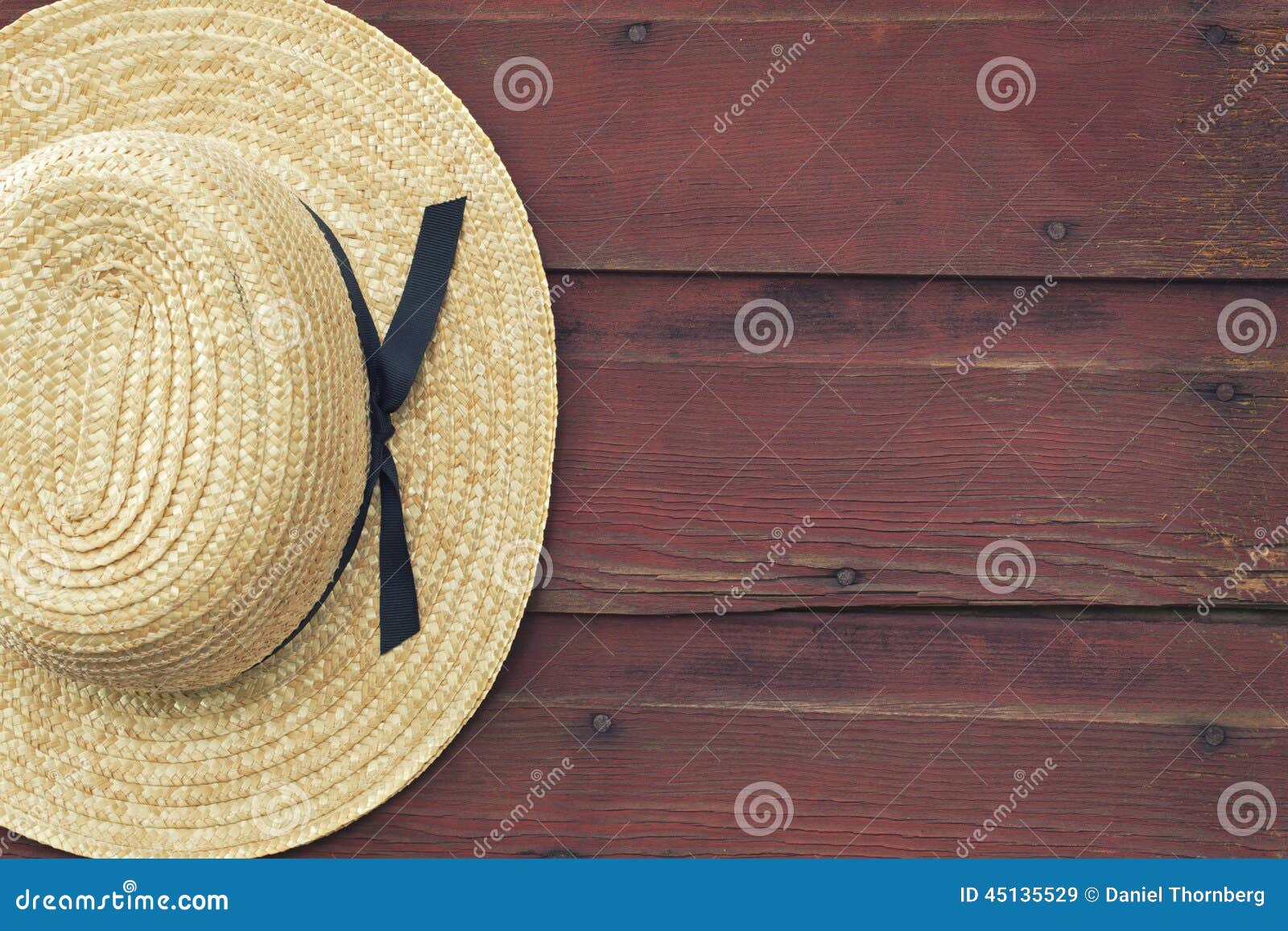 Amish Man S Straw Hat Hangs on a Red Barn Door Stock Image - Image of ...