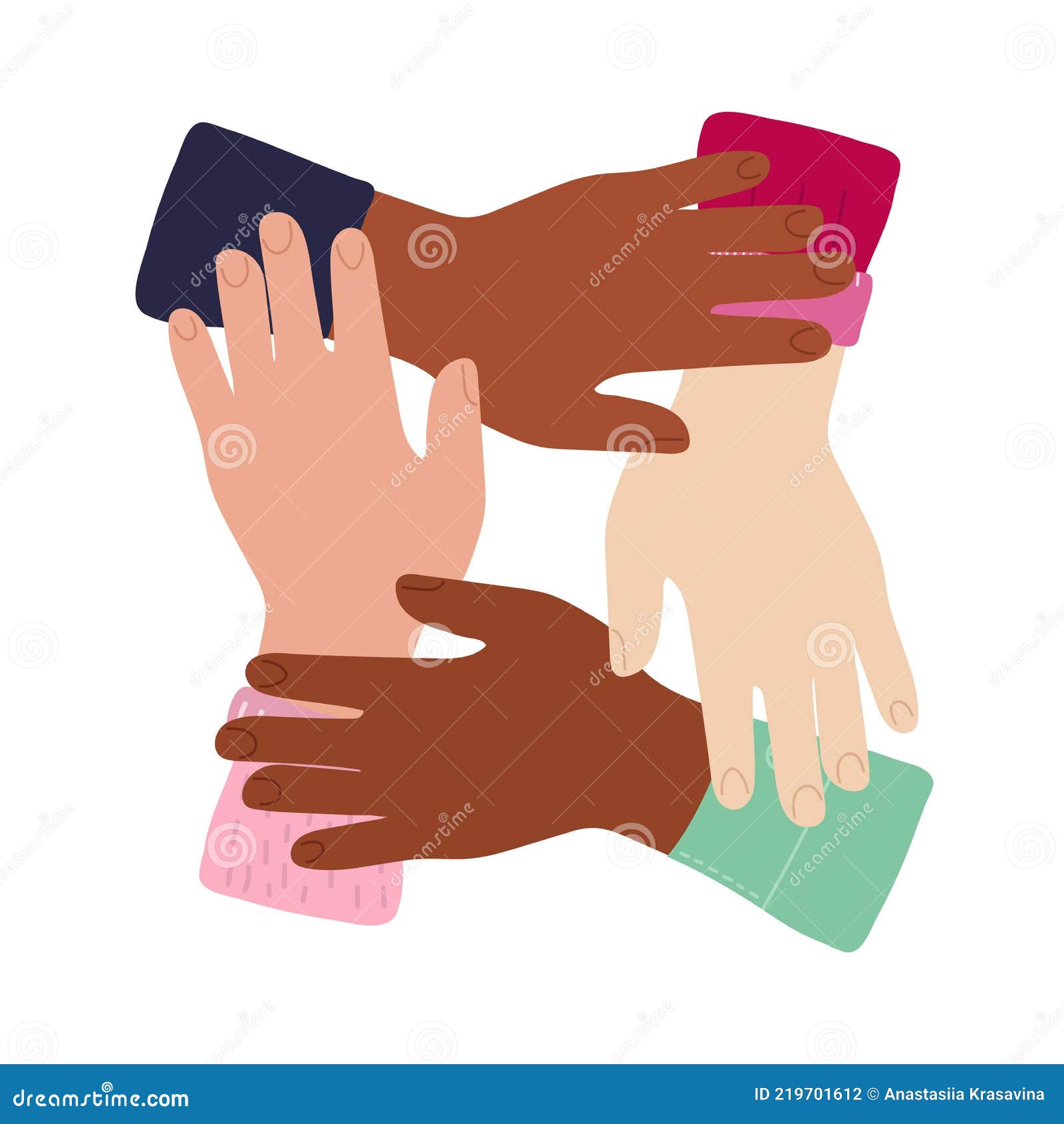 Amistad Interracial Solidaridad De Personas Ayuda Apoyo En Diversidad  Ilustración del Vector - Ilustración de edificio, fondo: 219701612