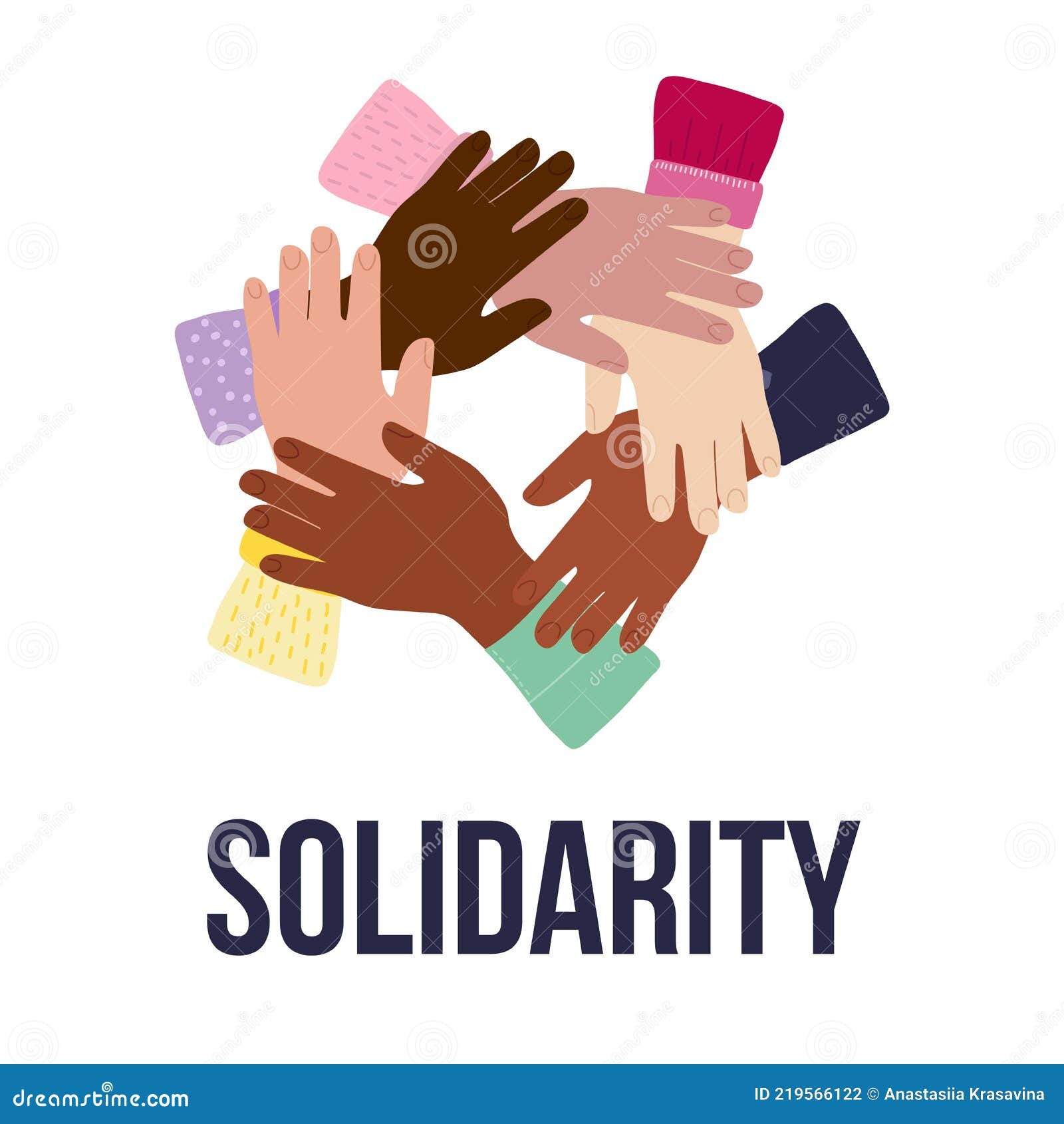 Amistad Interracial Solidaridad De Personas Ayuda Apoyo En Diversidad  Ilustración del Vector - Ilustración de fondo, aislado: 219566122