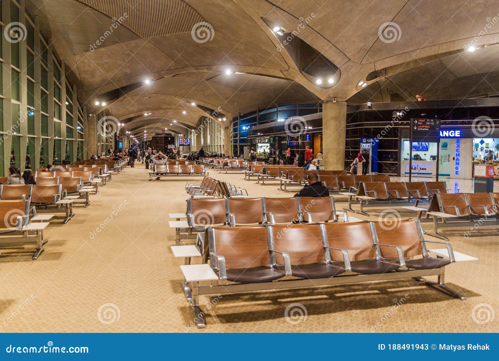 AMMAN, JORDAN - APRIL 5, 2017: Queen Alia International Airport Amman, Jord Stock Photo - Image interior, 188491943