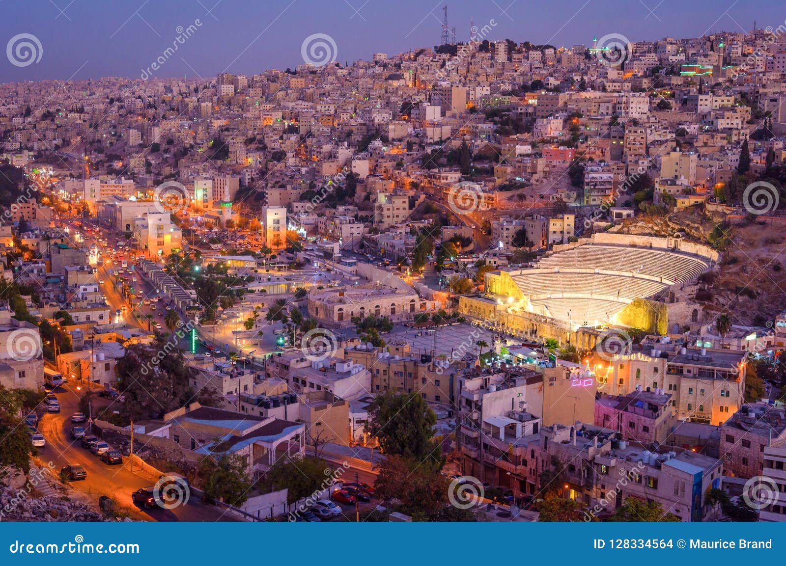Afskedige bemærkning kreativ Amman Jordan Middle East Sunset Cityscape Editorial Stock Image - Image of  amman, light: 128334564